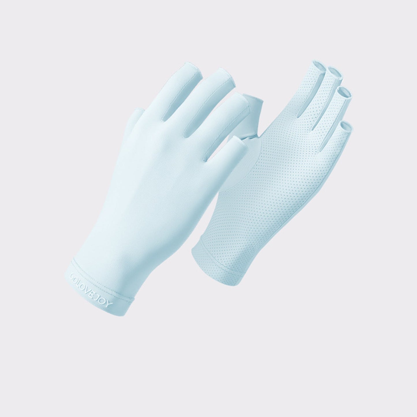 Solid Color Ice Silk Fingerless Manicure Skincare Wrist Gloves - Quaworth