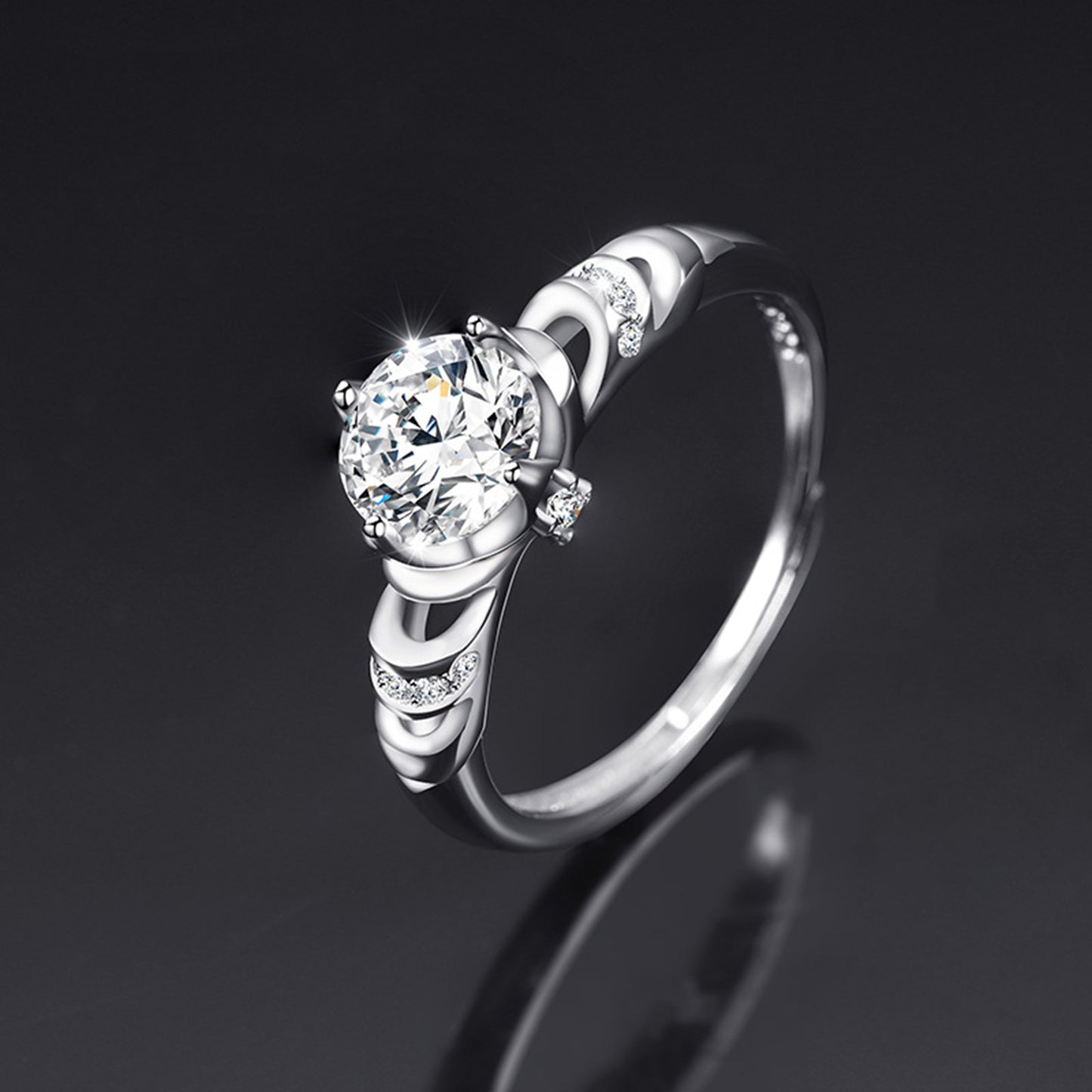 Moissanite Adjustable Open Band Ring - Quaworth