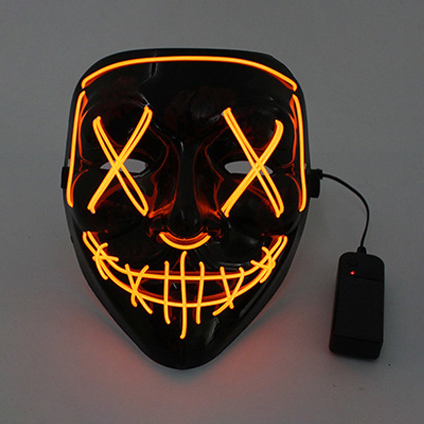 LED Glowing Four Mode Black Plastic Red Paint Vendetta Halloween Mask - Quaworth