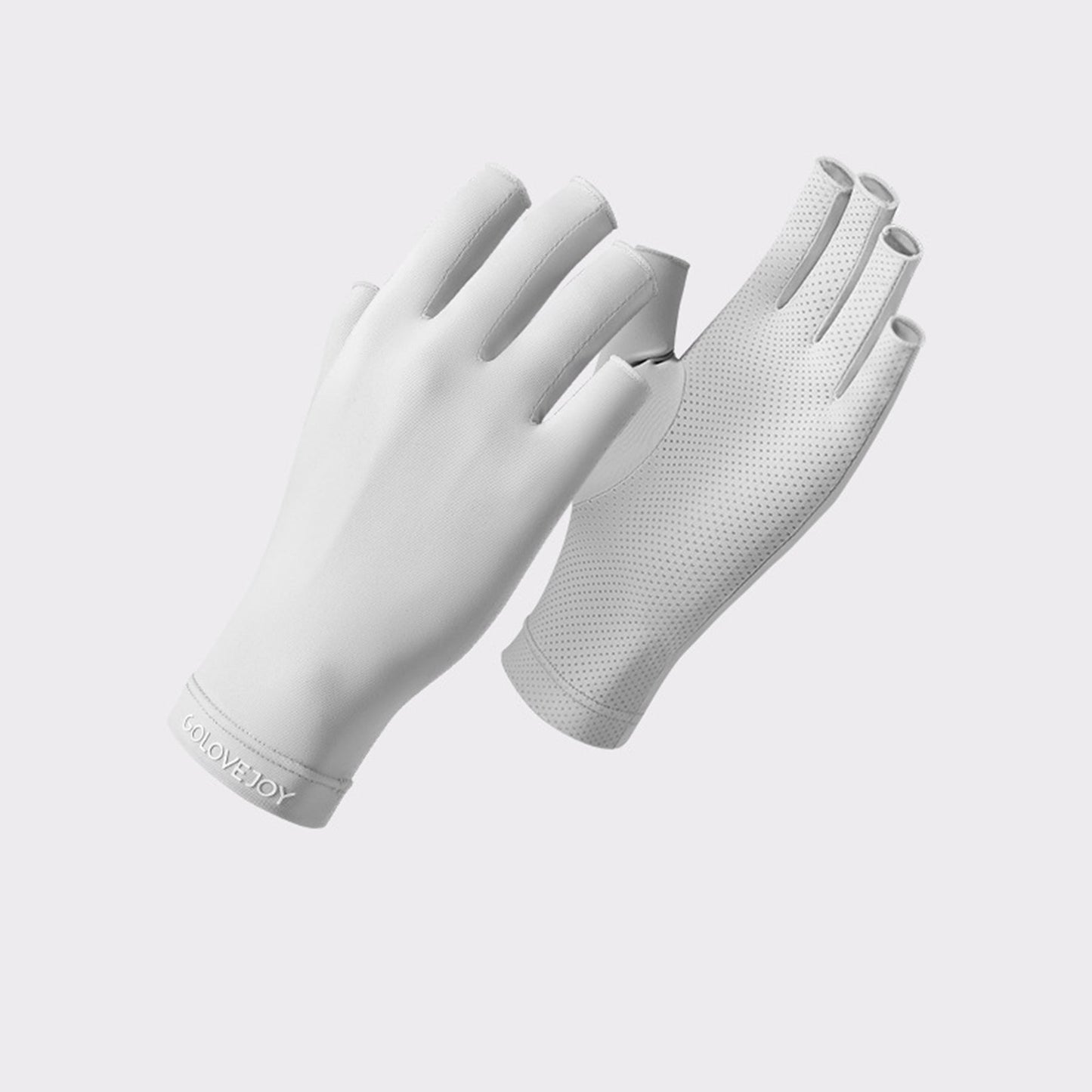 Solid Color Ice Silk Fingerless Manicure Skincare Wrist Gloves - Quaworth