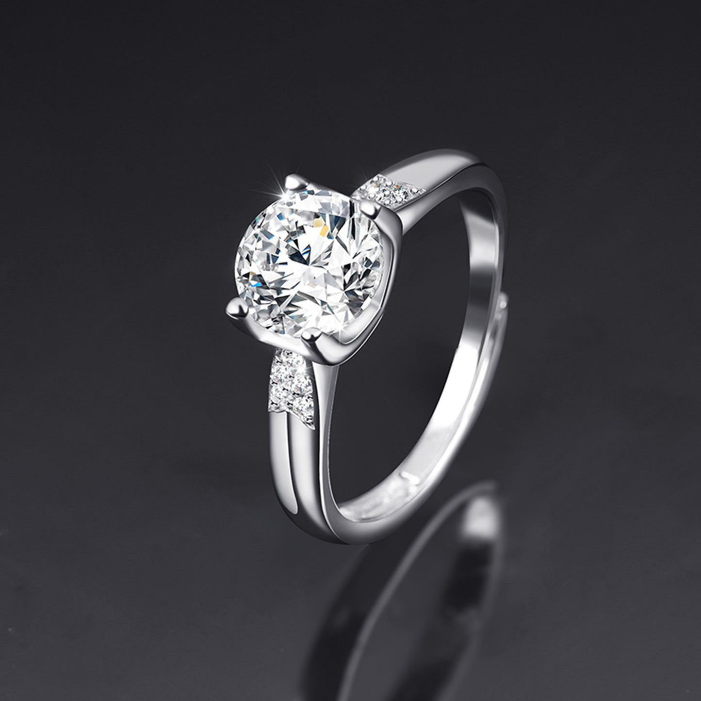 Moissanite Adjustable Open Band Ring - Quaworth