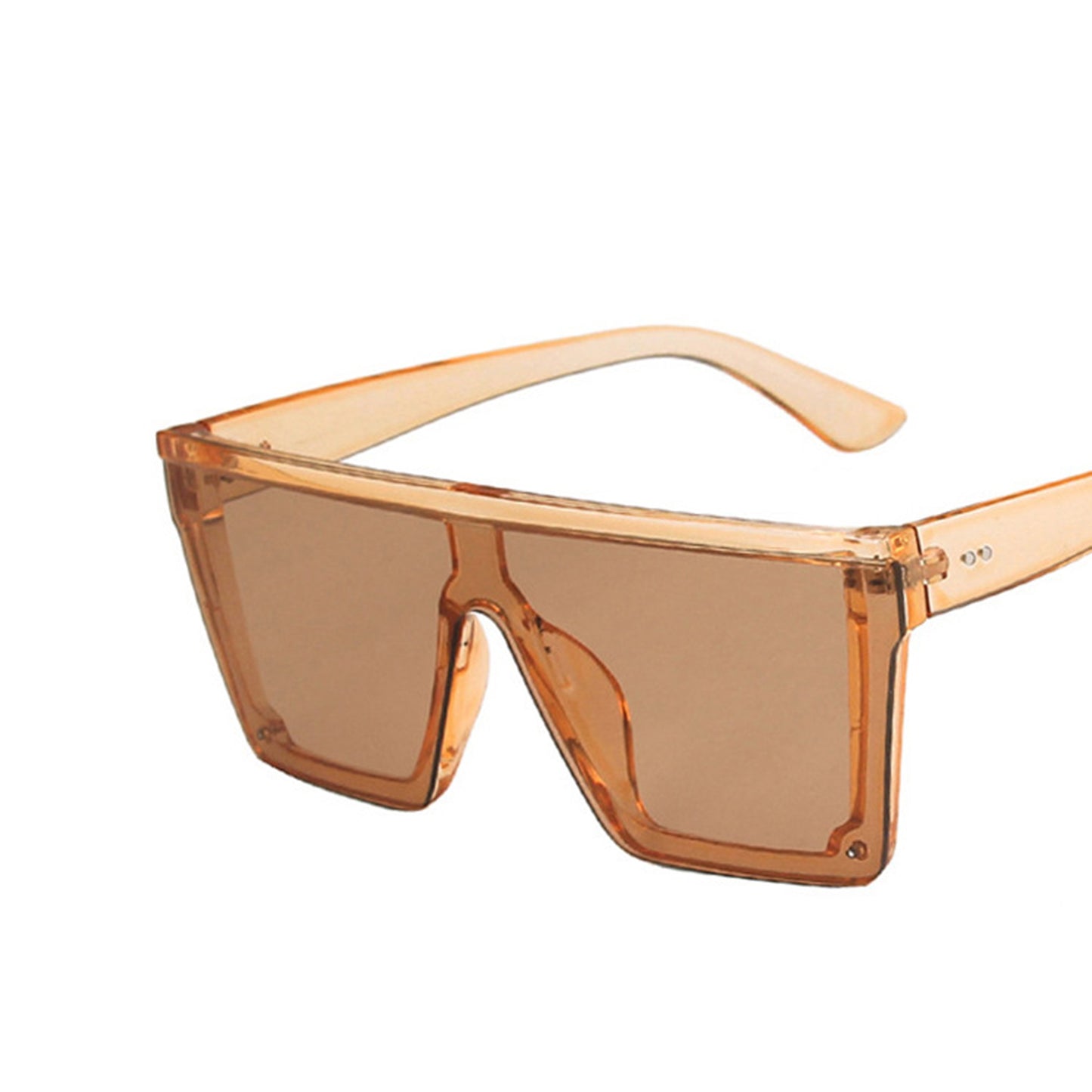 Large Square Flat Top Frame One Piece Shield Lens Sunglasses - Quaworth