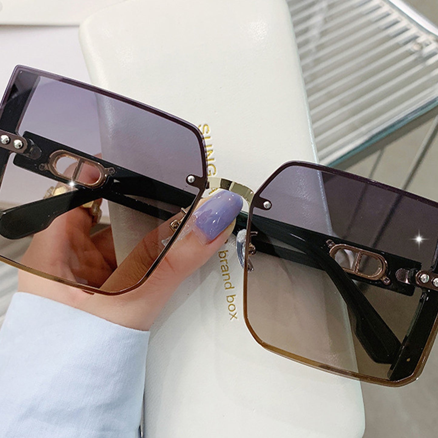 Square Frame Polarized Sunglasses - Quaworth