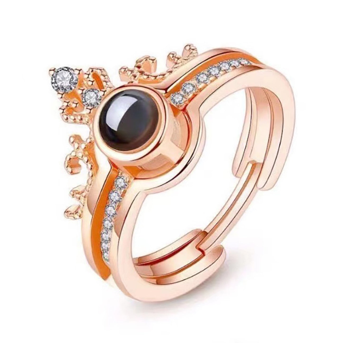 Alloy Crystal Gold Plated Multi-Layered Adjustable Ring - Quaworth