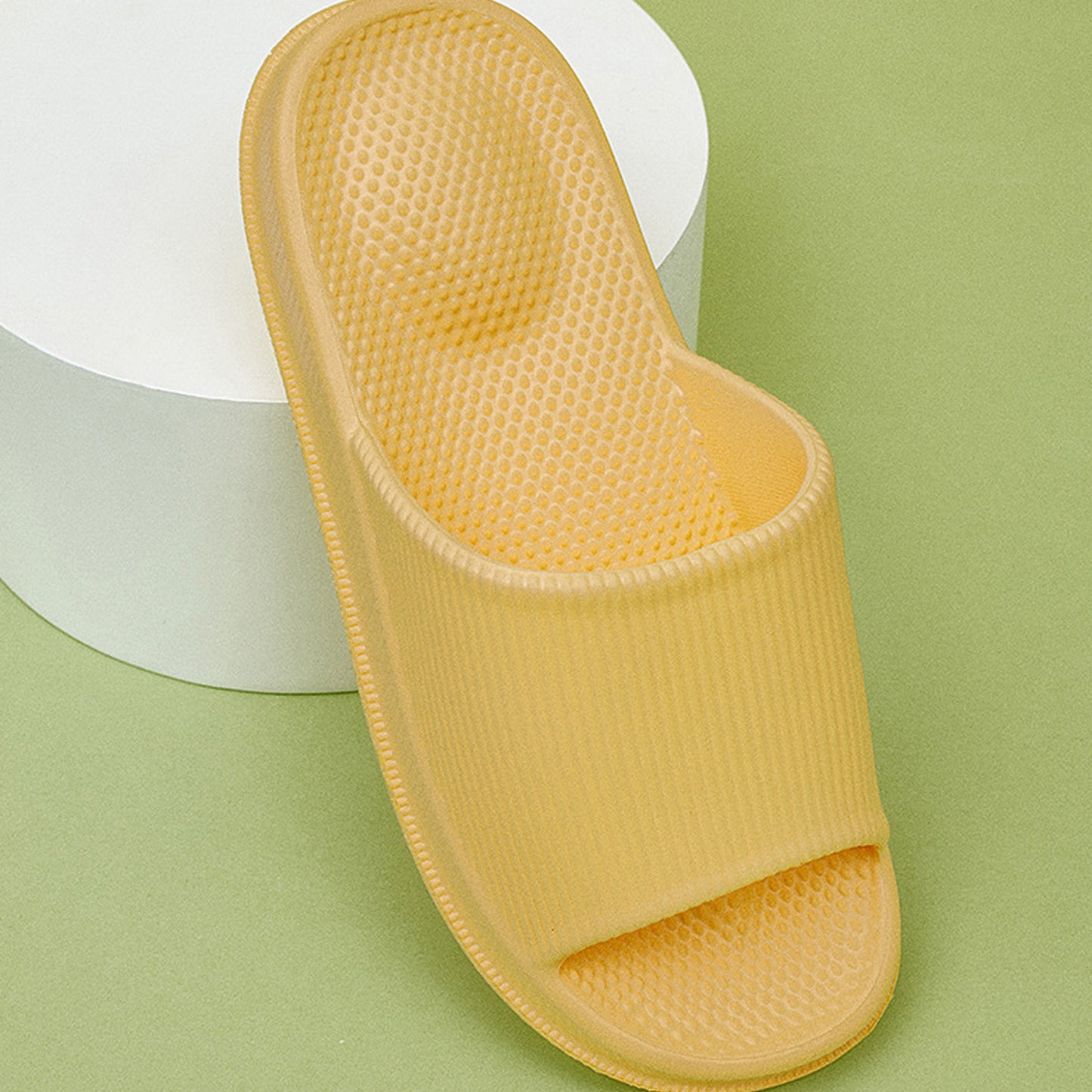 Solid Color Single Band Soft Slip Resistant Slide Sandals - Quaworth