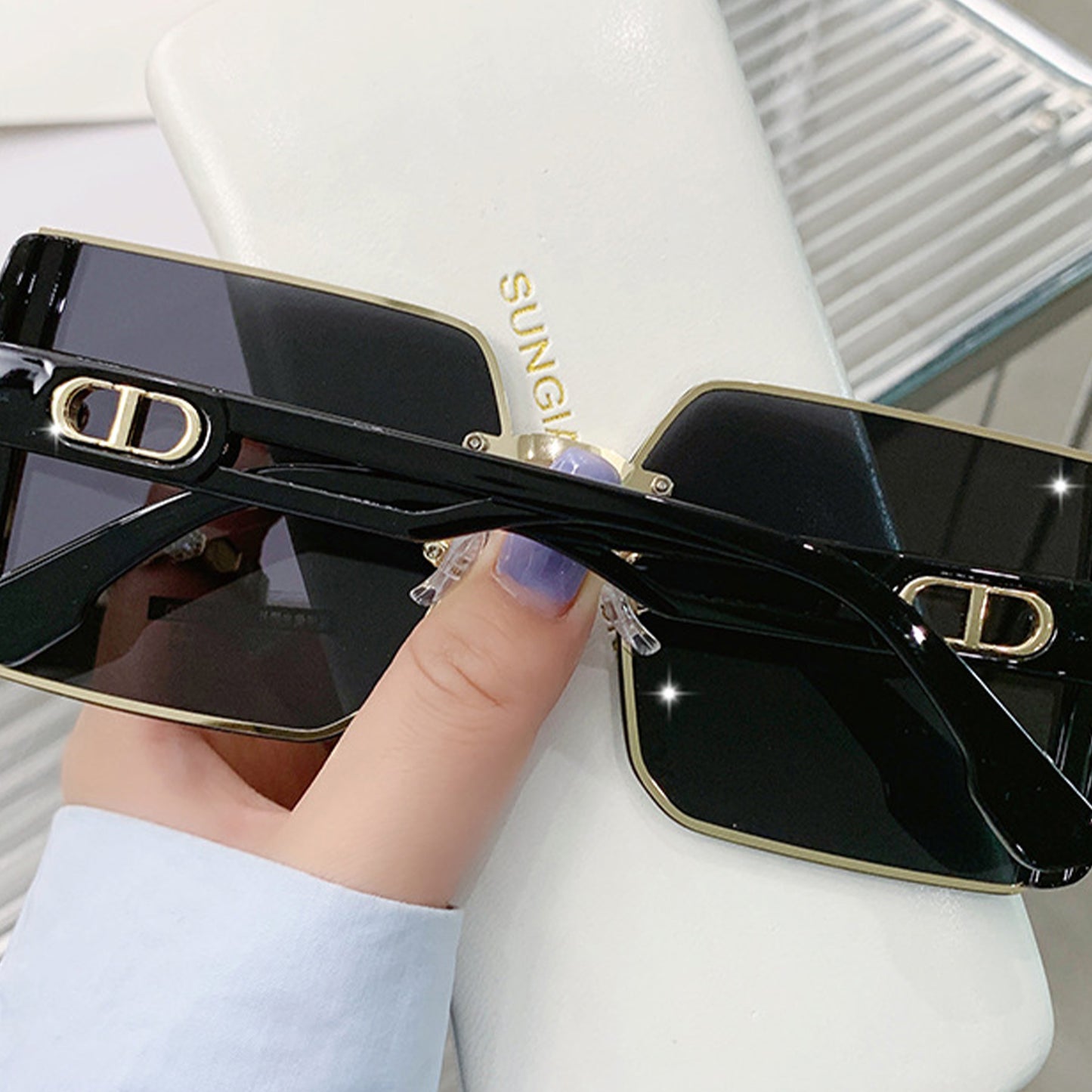 Square Frame Polarized Sunglasses - Quaworth