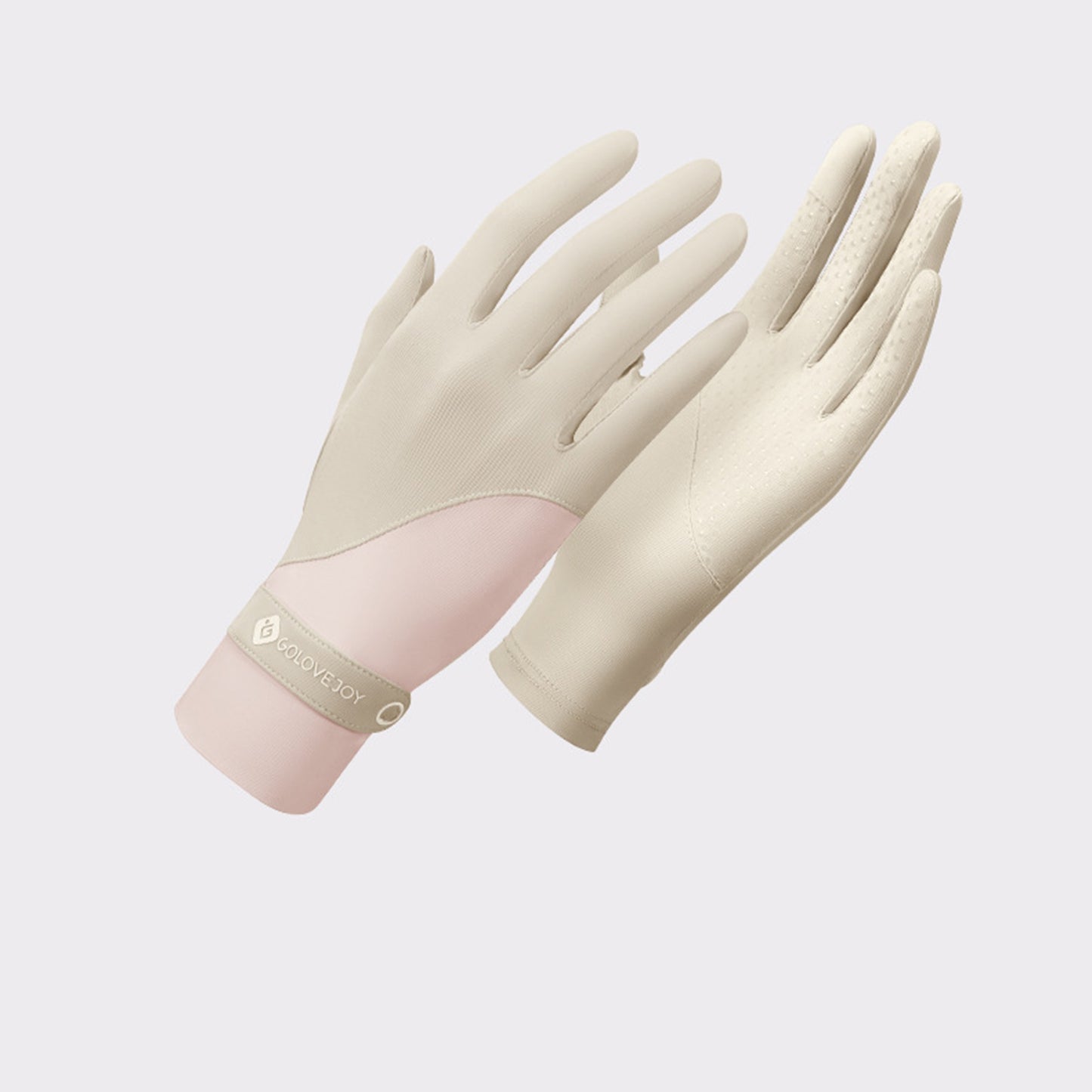 Split Color Sunscreen Silicon Nonslip Touchscreen Ice Silk Wrist Band Wrist Gloves - Quaworth