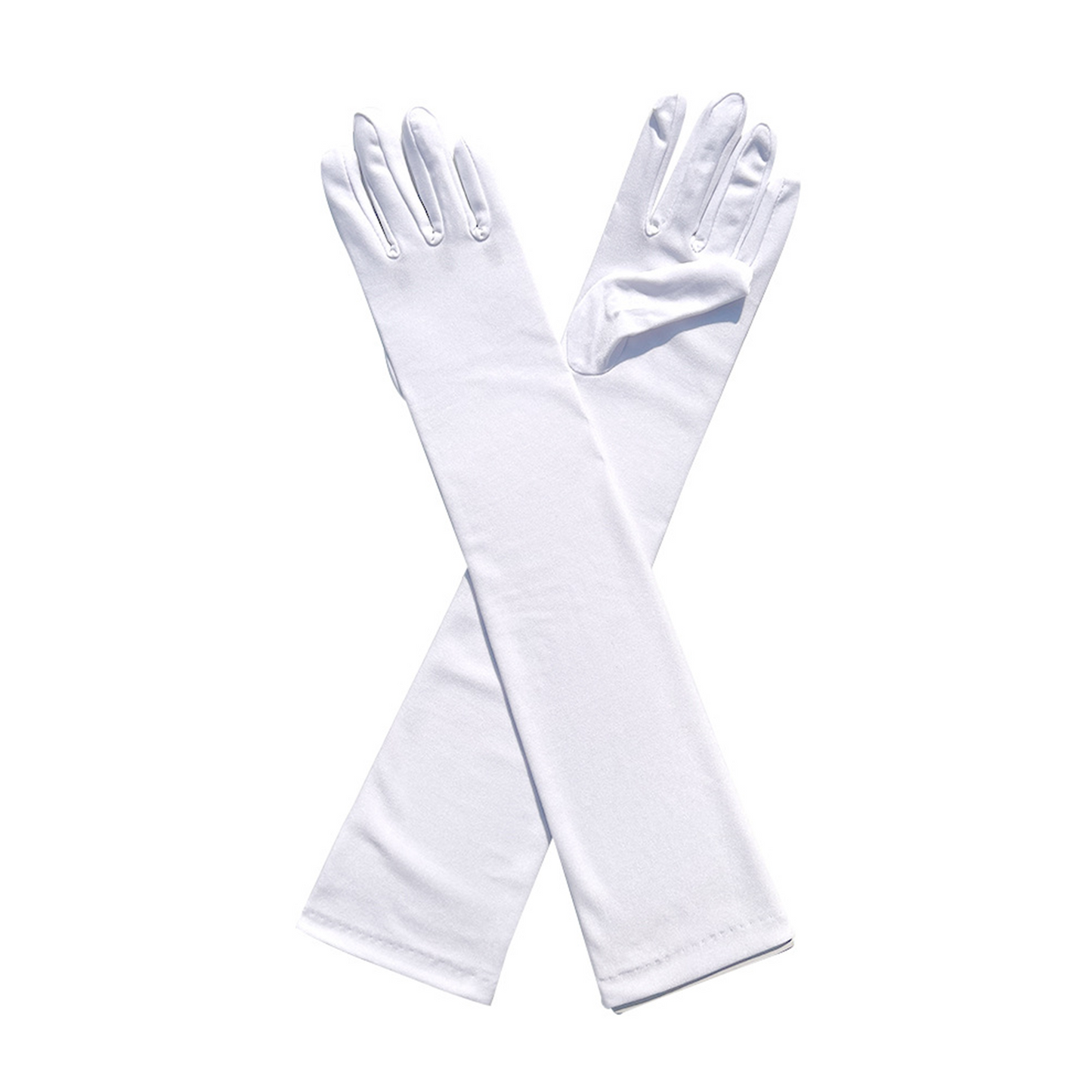 Milk Silk Solid Color Over Elbow Gloves - Quaworth