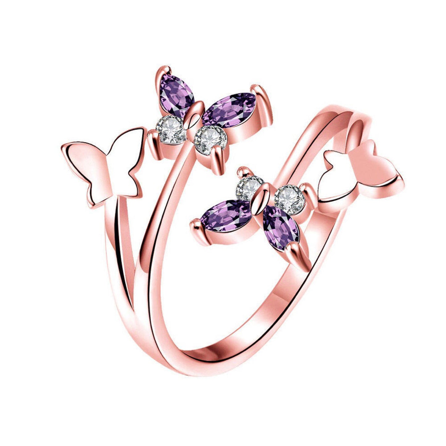 Alloy Crystal Gold Plated Multi-Layered Adjustable Ring - Quaworth