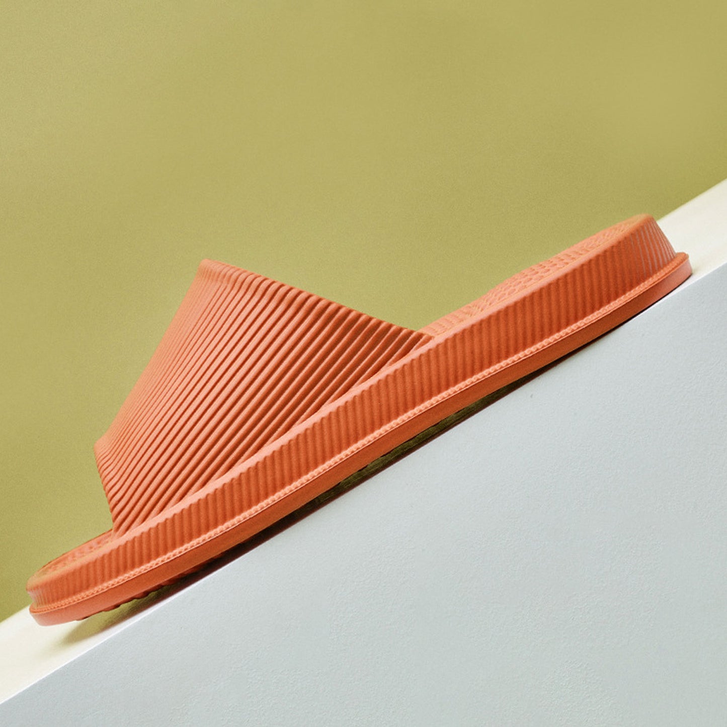 Solid Color Single Band Soft Slip Resistant Slide Sandals - Quaworth