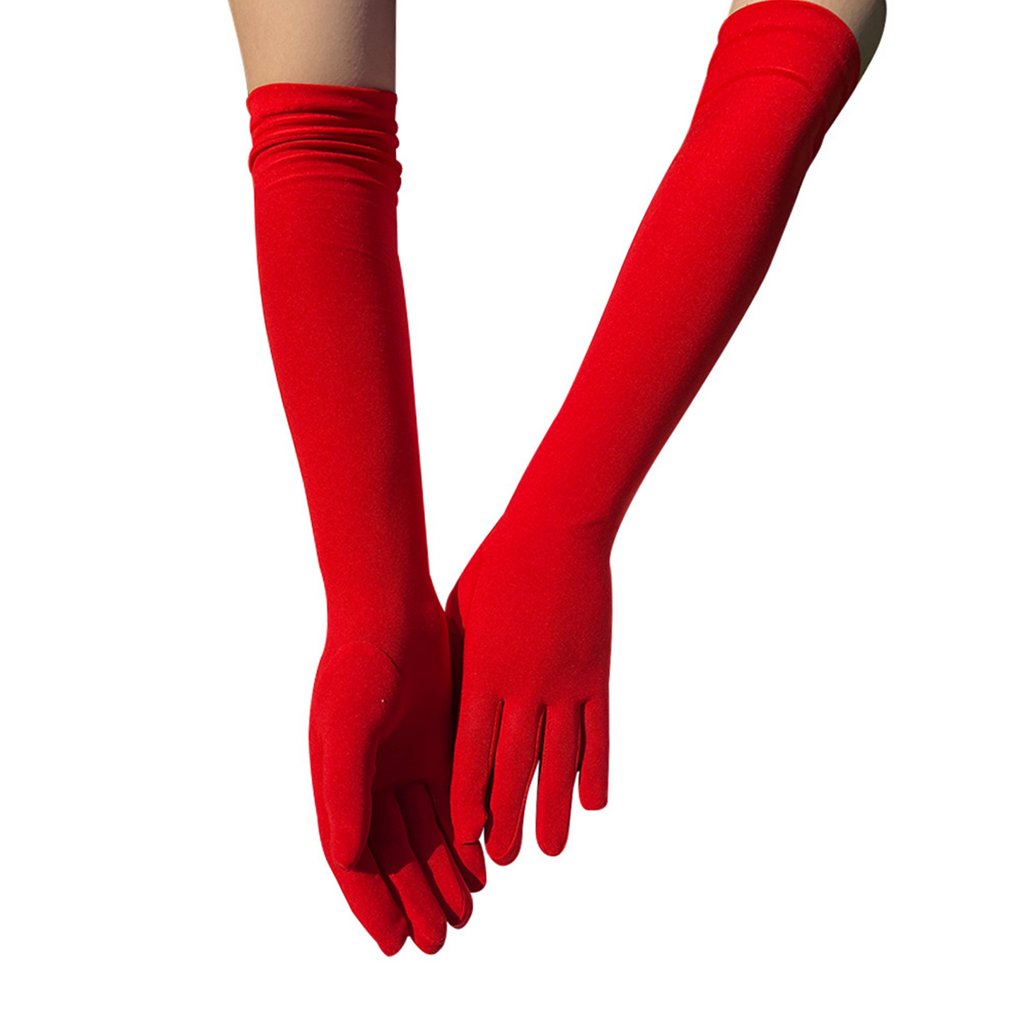 Milk Silk Solid Color Over Elbow Gloves - Quaworth