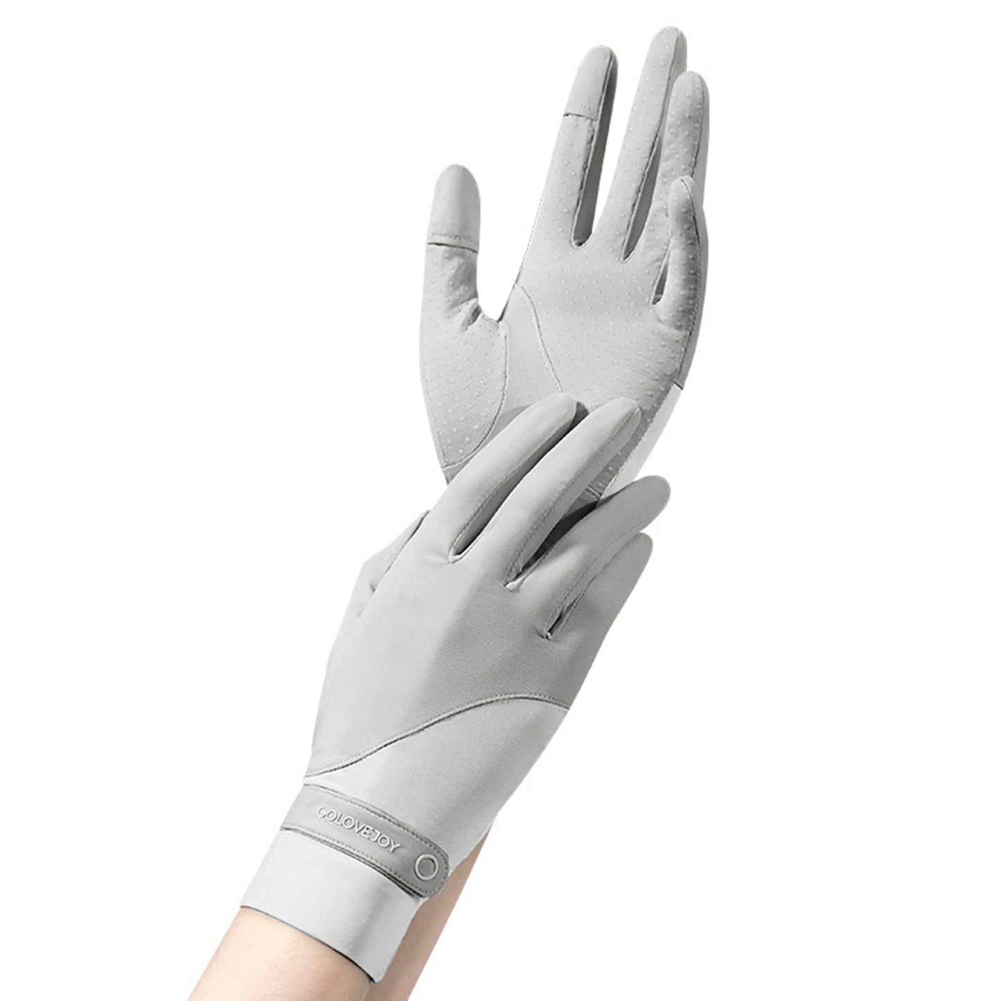Split Color Sunscreen Silicon Nonslip Touchscreen Ice Silk Wrist Band Wrist Gloves - Quaworth