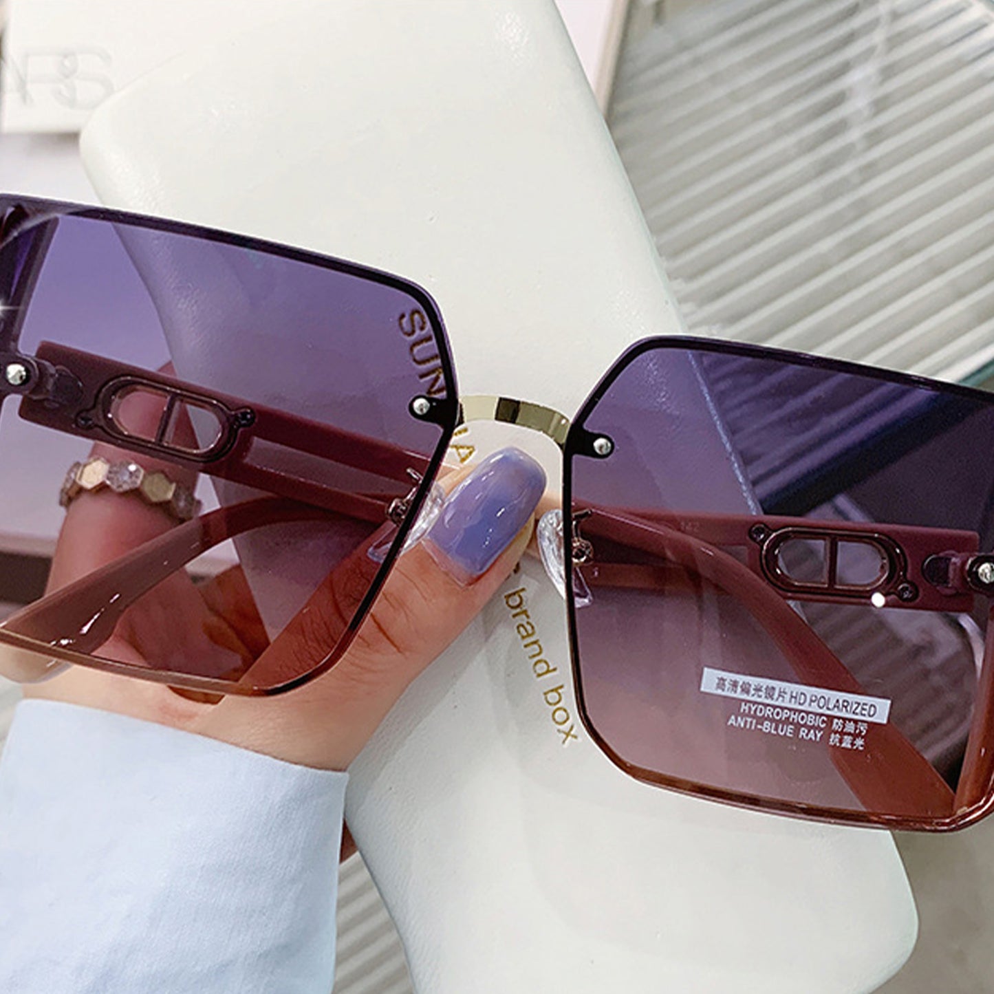 Square Frame Polarized Sunglasses - Quaworth