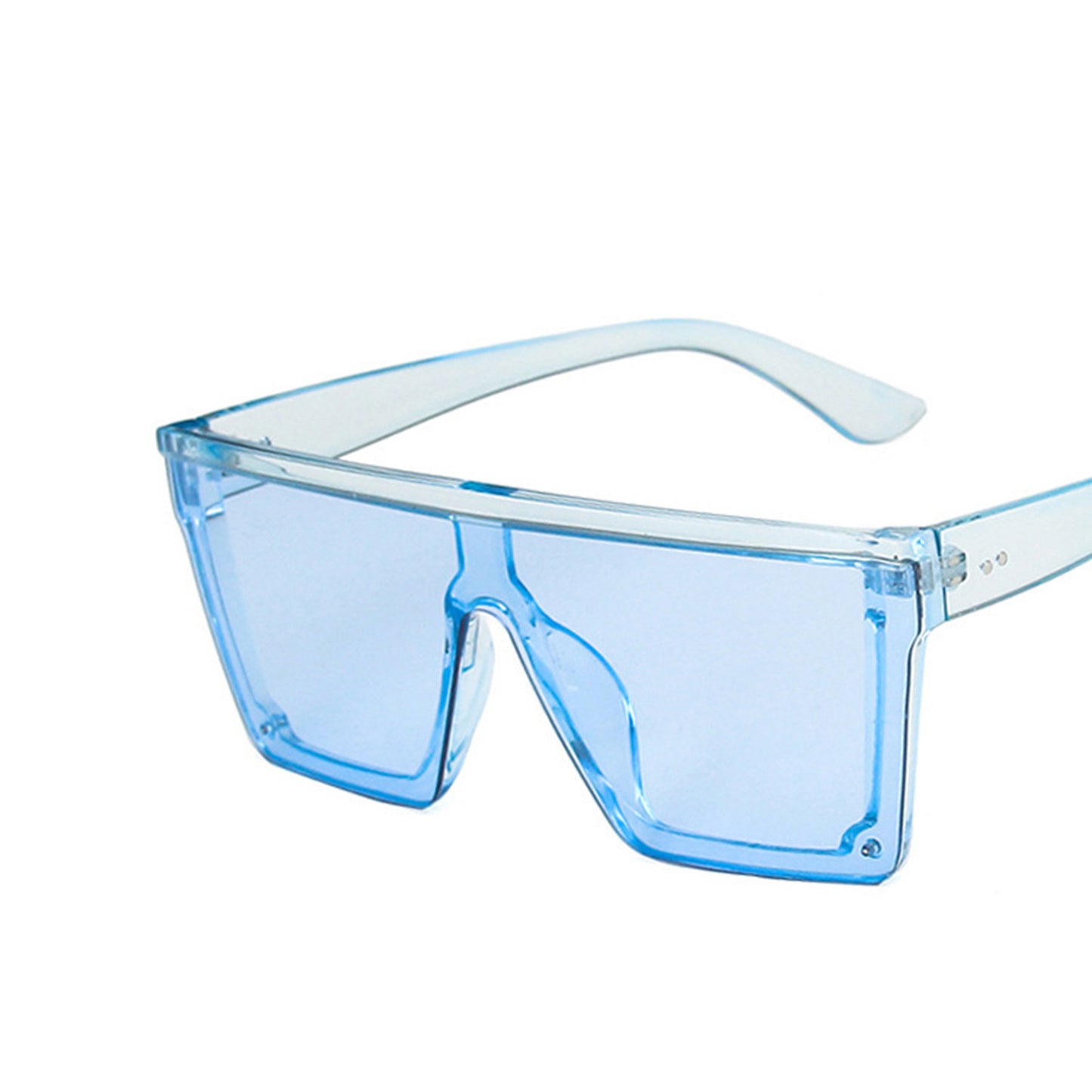Large Square Flat Top Frame One Piece Shield Lens Sunglasses - Quaworth
