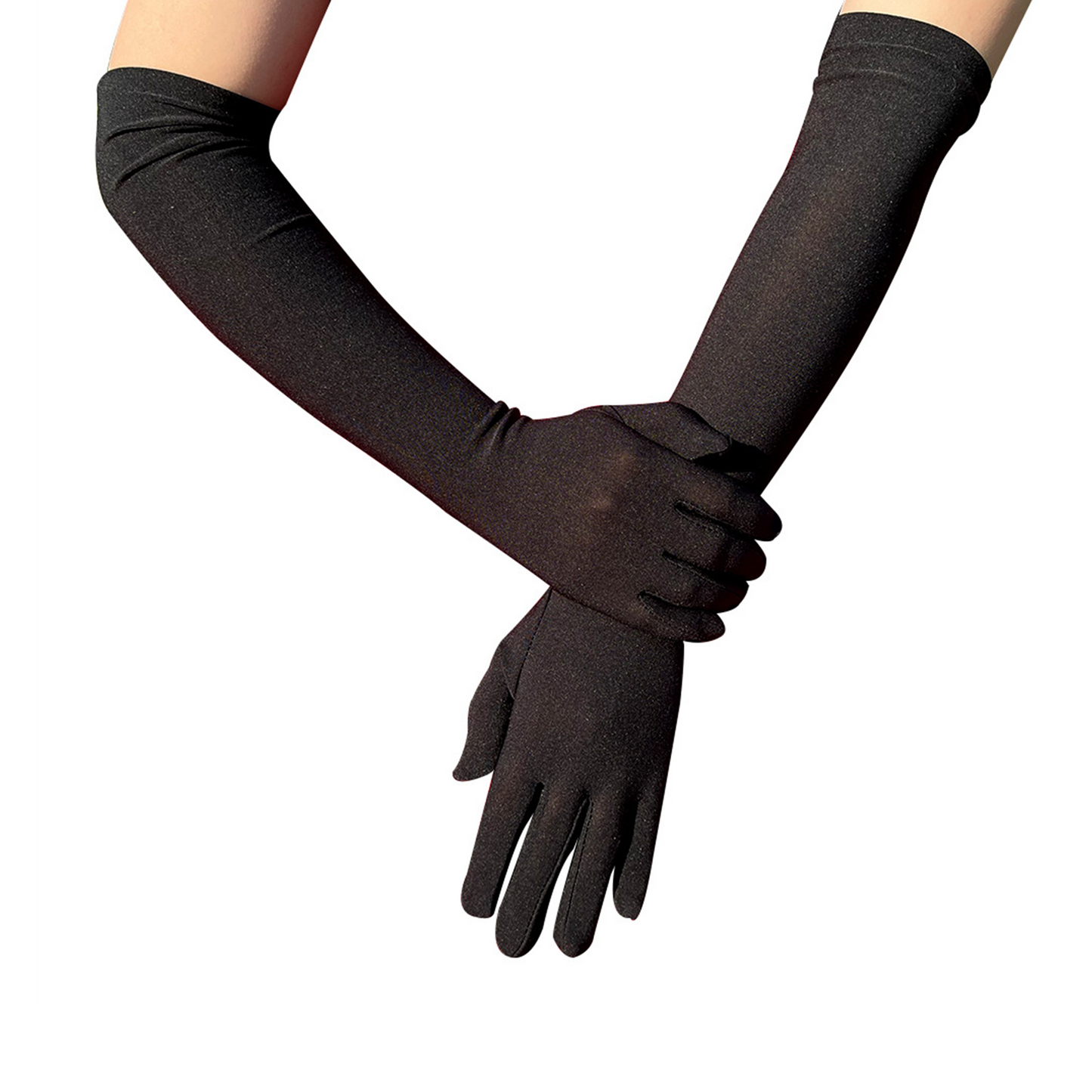 Milk Silk Solid Color Over Elbow Gloves - Quaworth