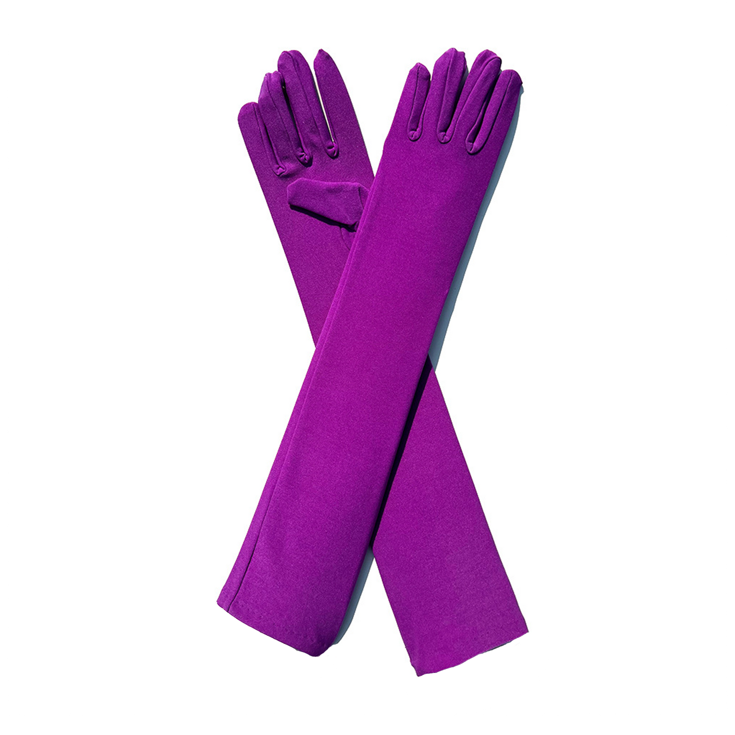 Milk Silk Solid Color Over Elbow Gloves - Quaworth