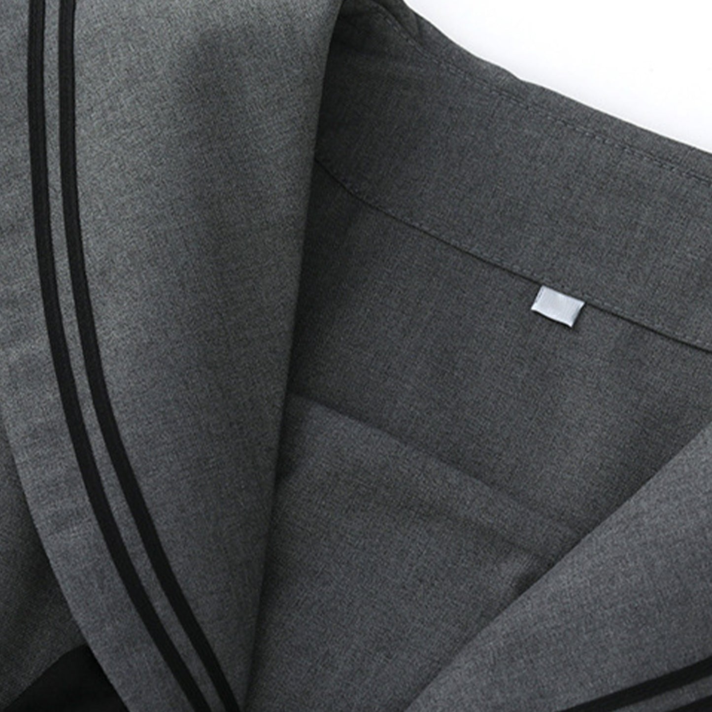 Gray Broad Collar Two Black Line Square Flap Cravat Bow Sailor School Uniform - Quaworth
