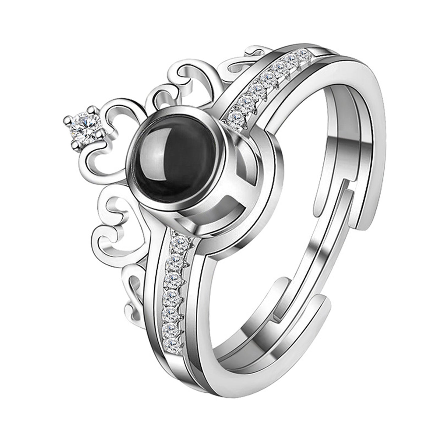 Alloy Crystal Gold Plated Multi-Layered Adjustable Ring - Quaworth