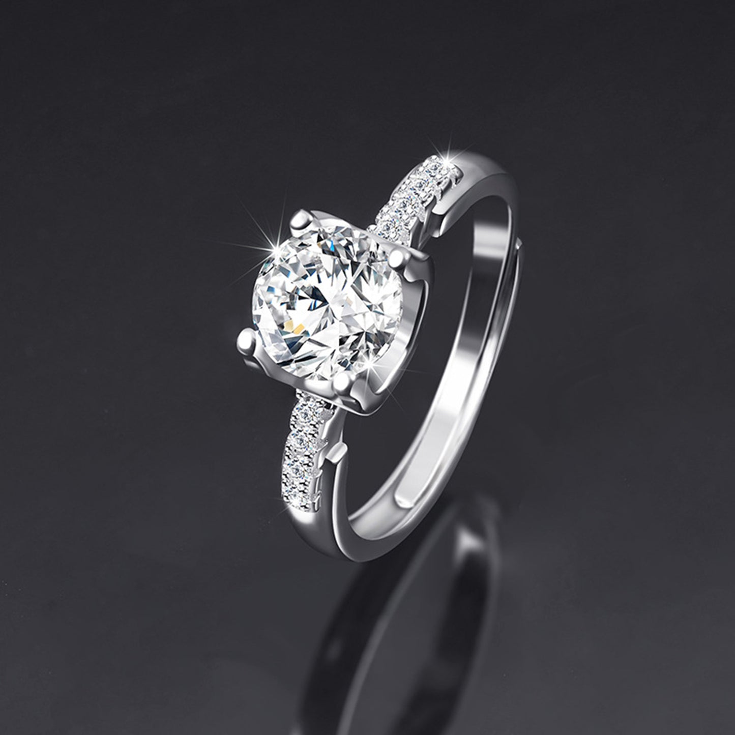 Moissanite Adjustable Open Band Ring - Quaworth