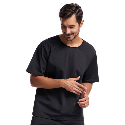 Solid Color Silver Coating Heat Trapping Sauna Sweat Workout Top - Quaworth