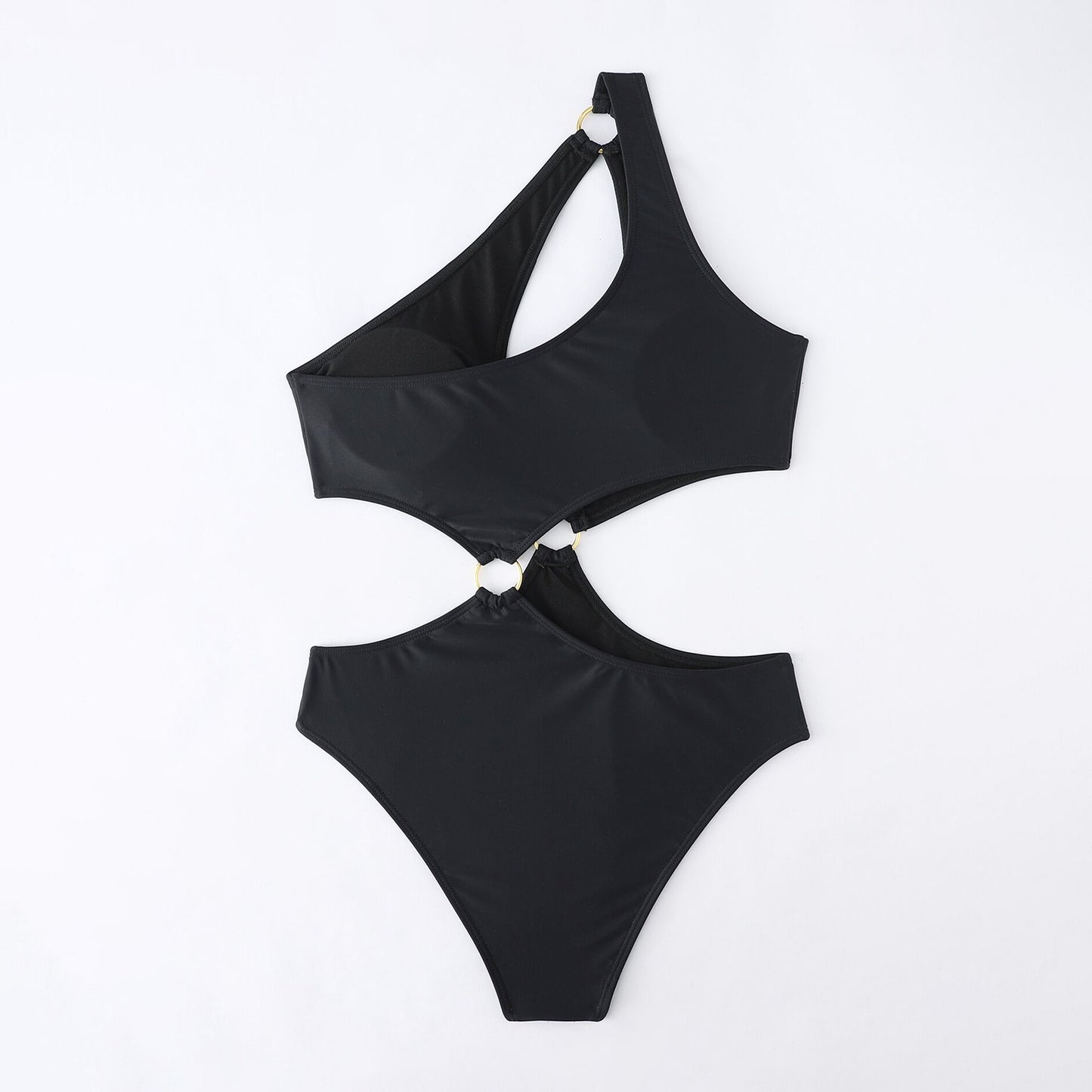 Solid Color Ring Connect Bikini Swimsuit - Quaworth