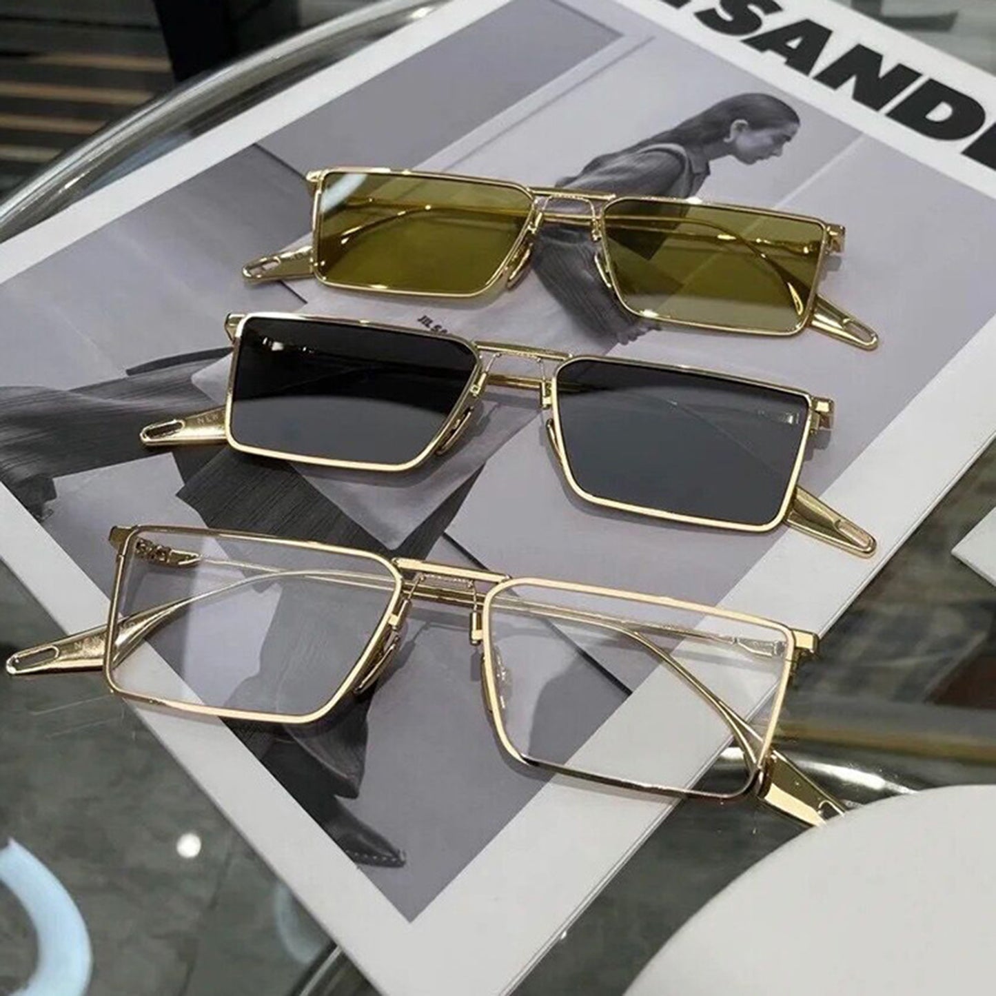 Metal Square Frame Sunglasses - Quaworth