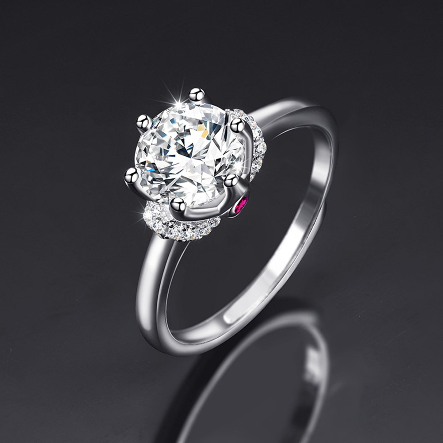 Moissanite Adjustable Open Band Ring - Quaworth