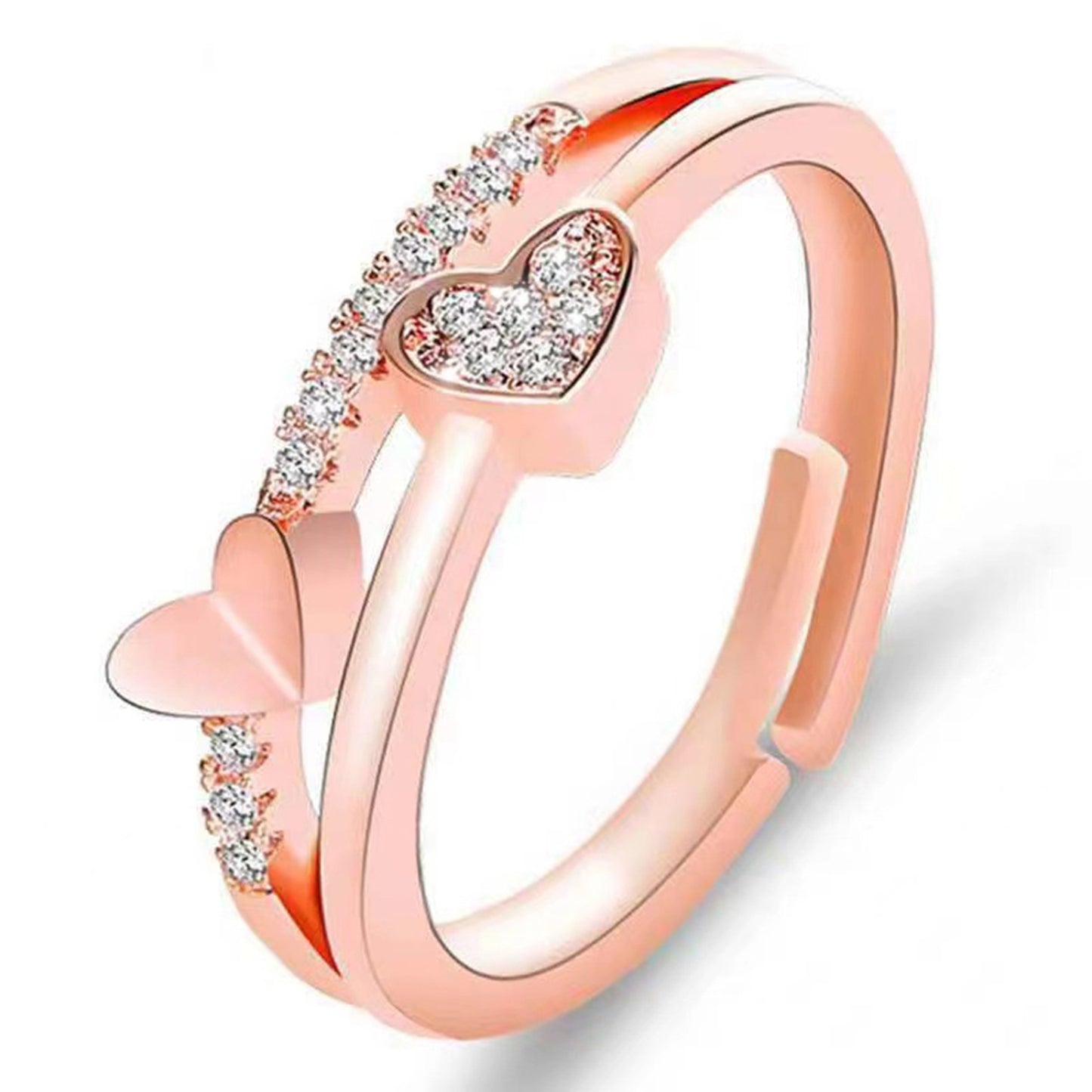 Alloy Crystal Gold Plated Multi-Layered Adjustable Ring - Quaworth