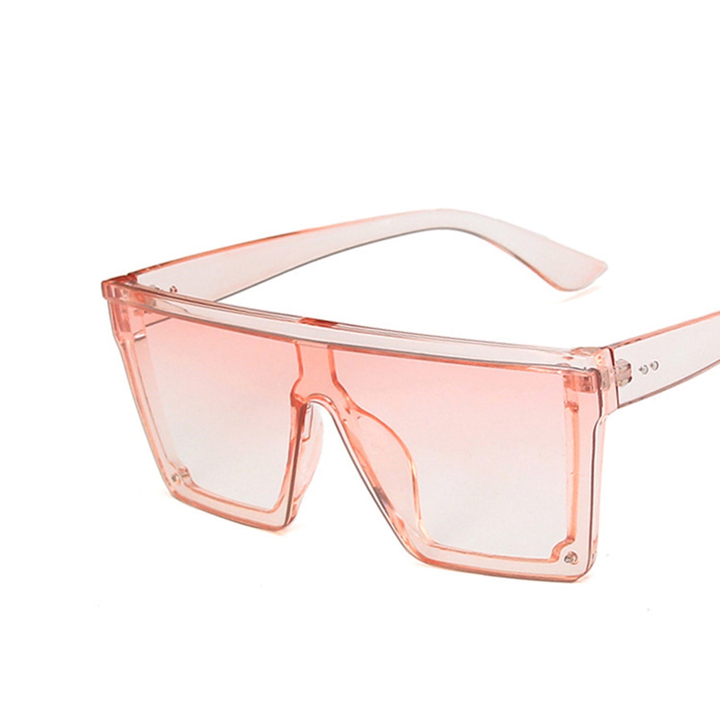 Large Square Flat Top Frame One Piece Shield Lens Sunglasses - Quaworth