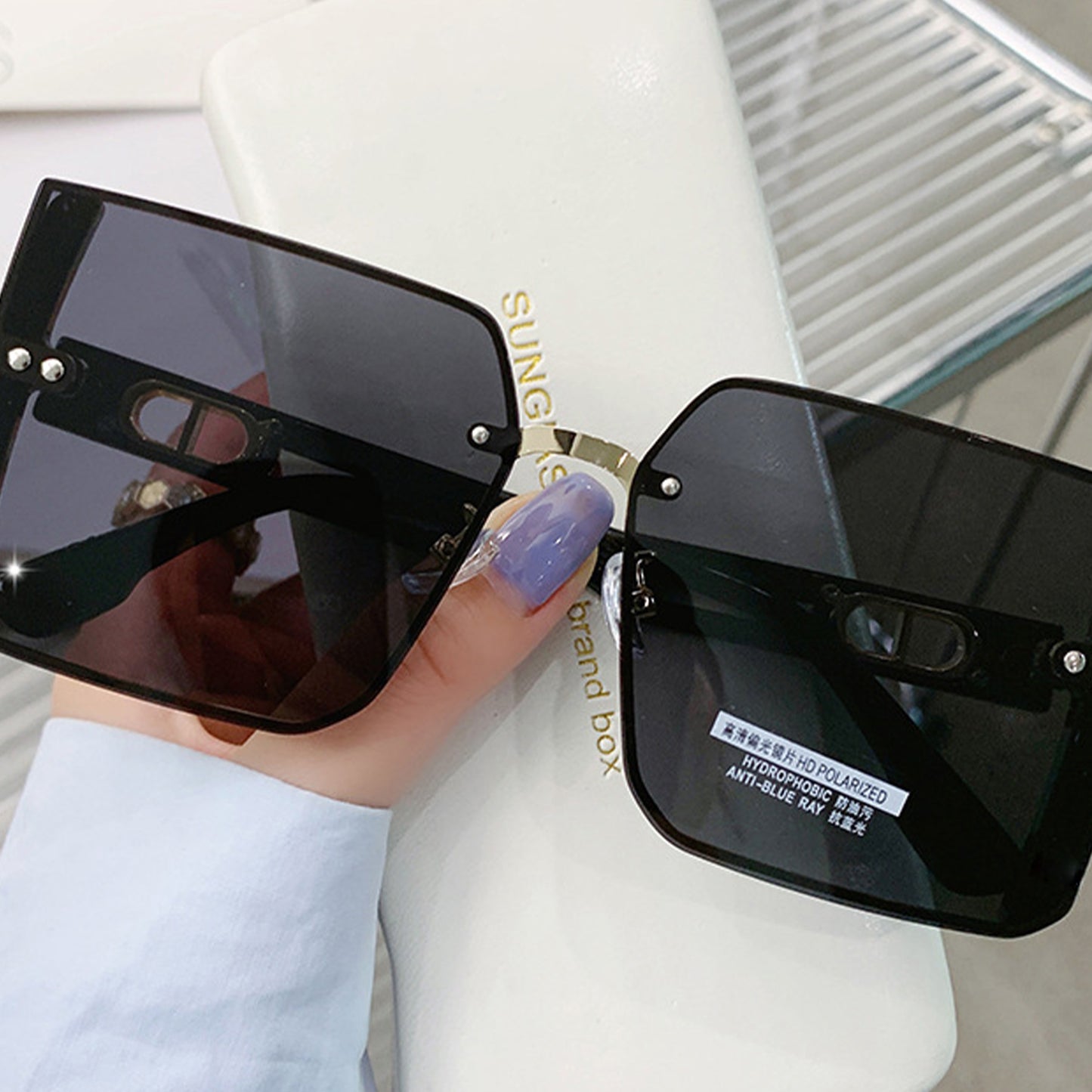 Square Frame Polarized Sunglasses - Quaworth