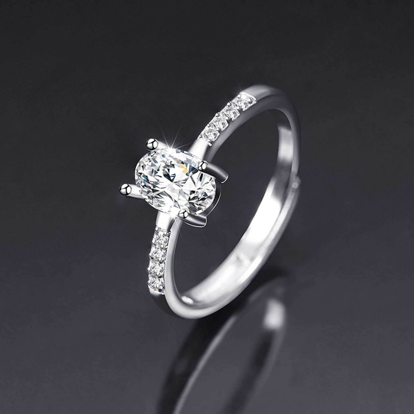 Moissanite Adjustable Open Band Ring - Quaworth