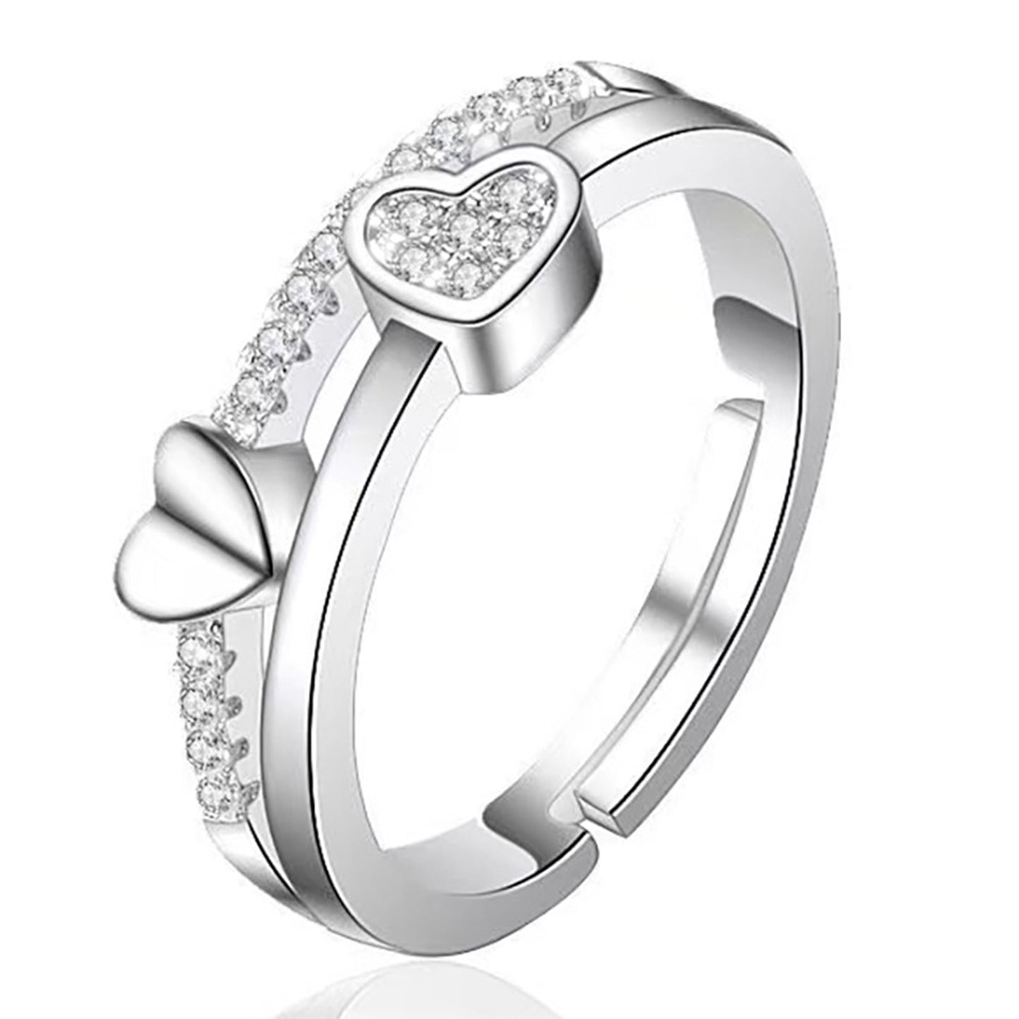 Alloy Crystal Gold Plated Multi-Layered Adjustable Ring - Quaworth