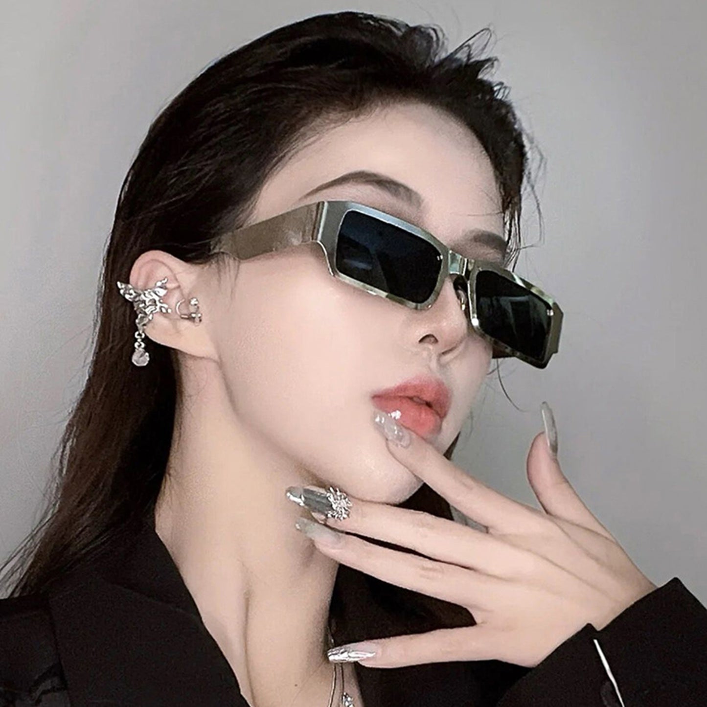 Metal Square Thick Full Frame Sunglasses - Quaworth