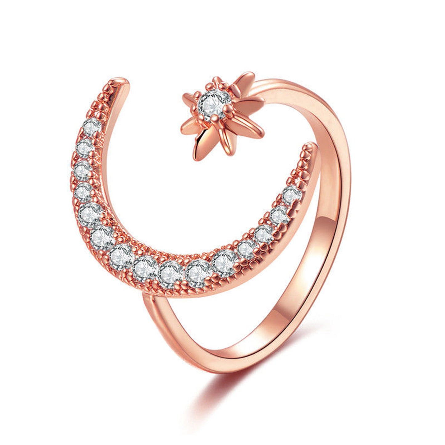 Alloy Crystal Gold Plated Multi-Layered Adjustable Ring - Quaworth