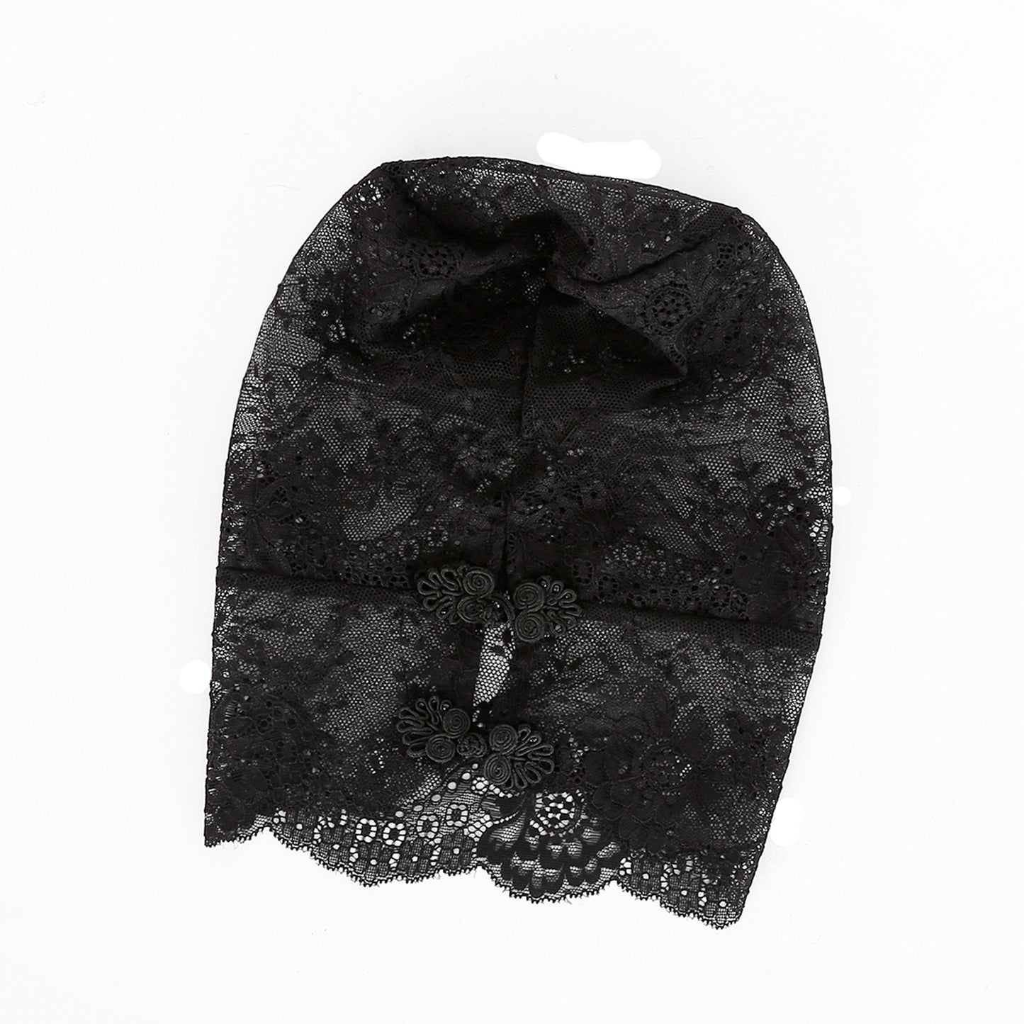 Lace Floral Embroidered Hood Mask - Quaworth