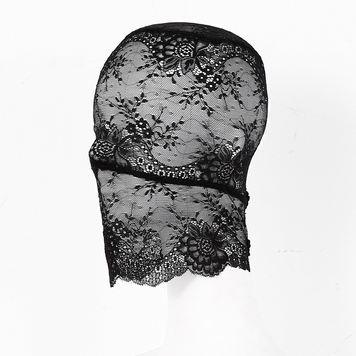 Lace Floral Embroidered Hood Mask - Quaworth