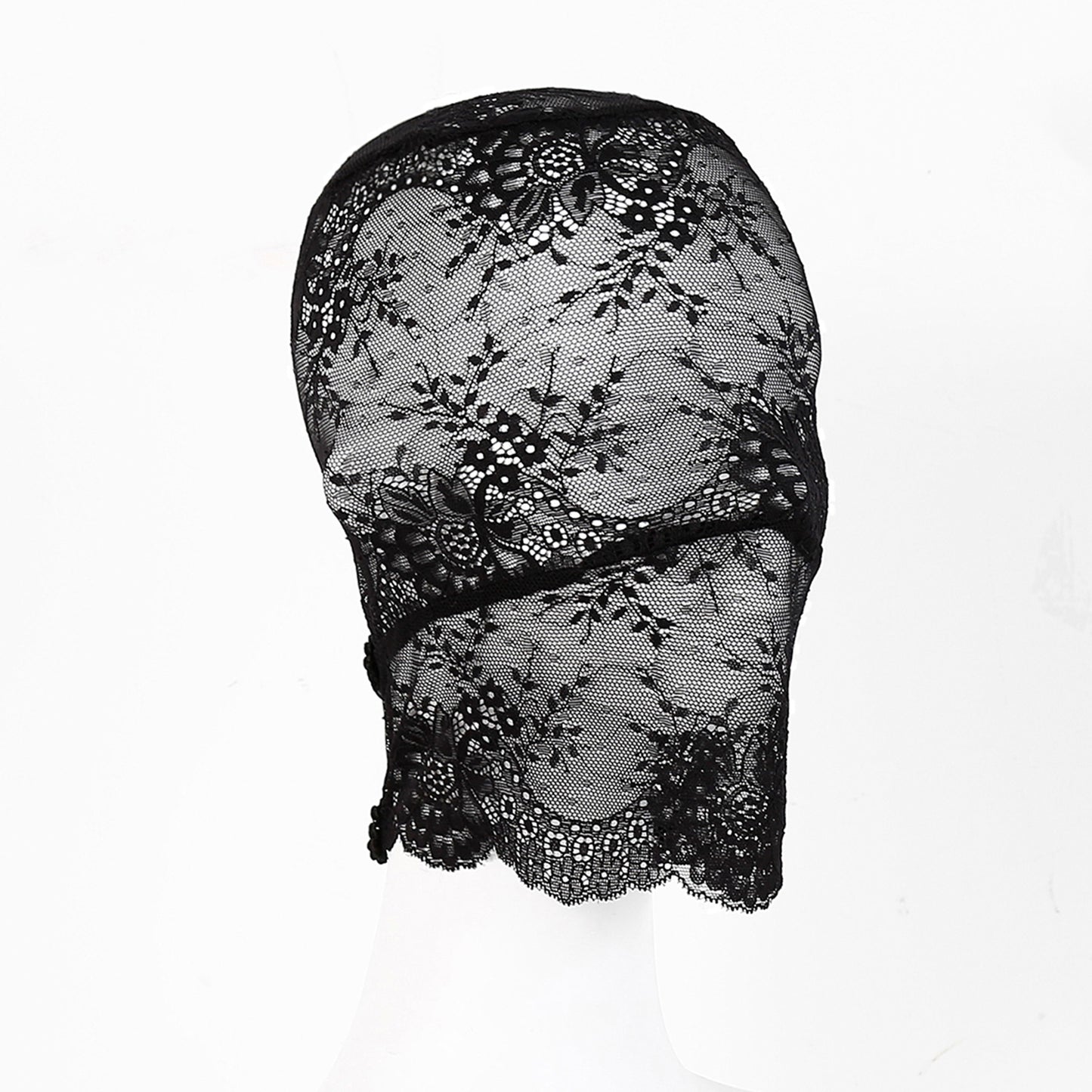 Lace Floral Embroidered Hood Mask - Quaworth