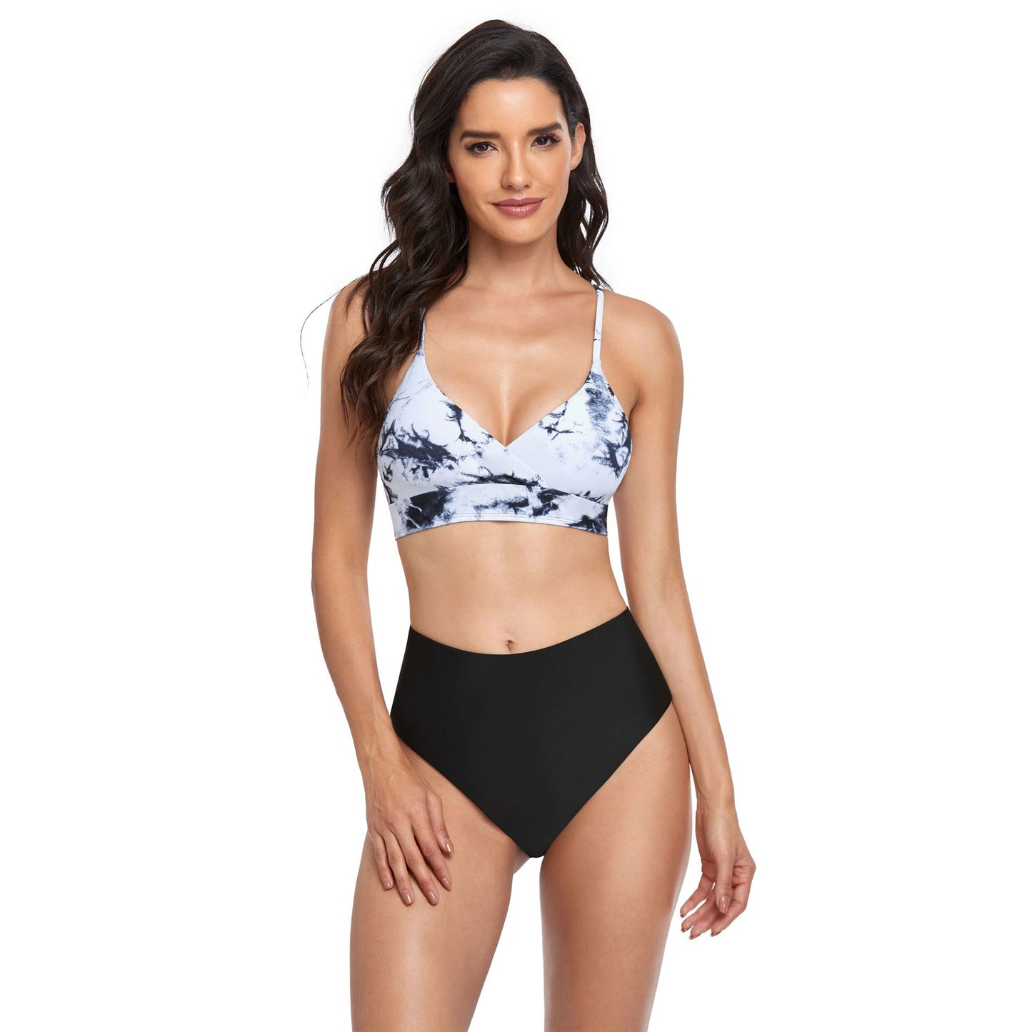 Tie Dye High Rise Split Bikini Swimsuit Set - Quaworth
