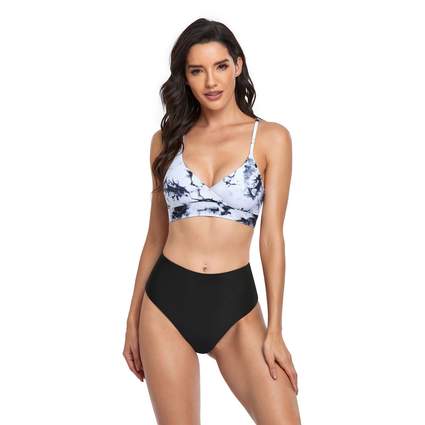 Tie Dye High Rise Split Bikini Swimsuit Set - Quaworth