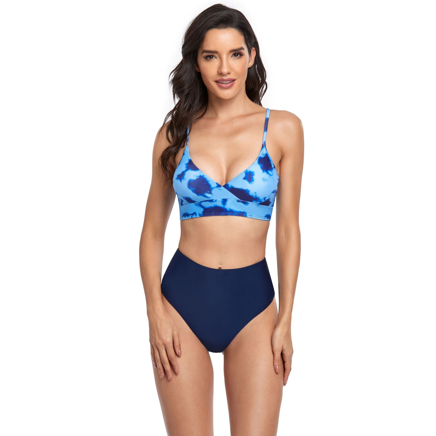 Tie Dye High Rise Split Bikini Swimsuit Set - Quaworth