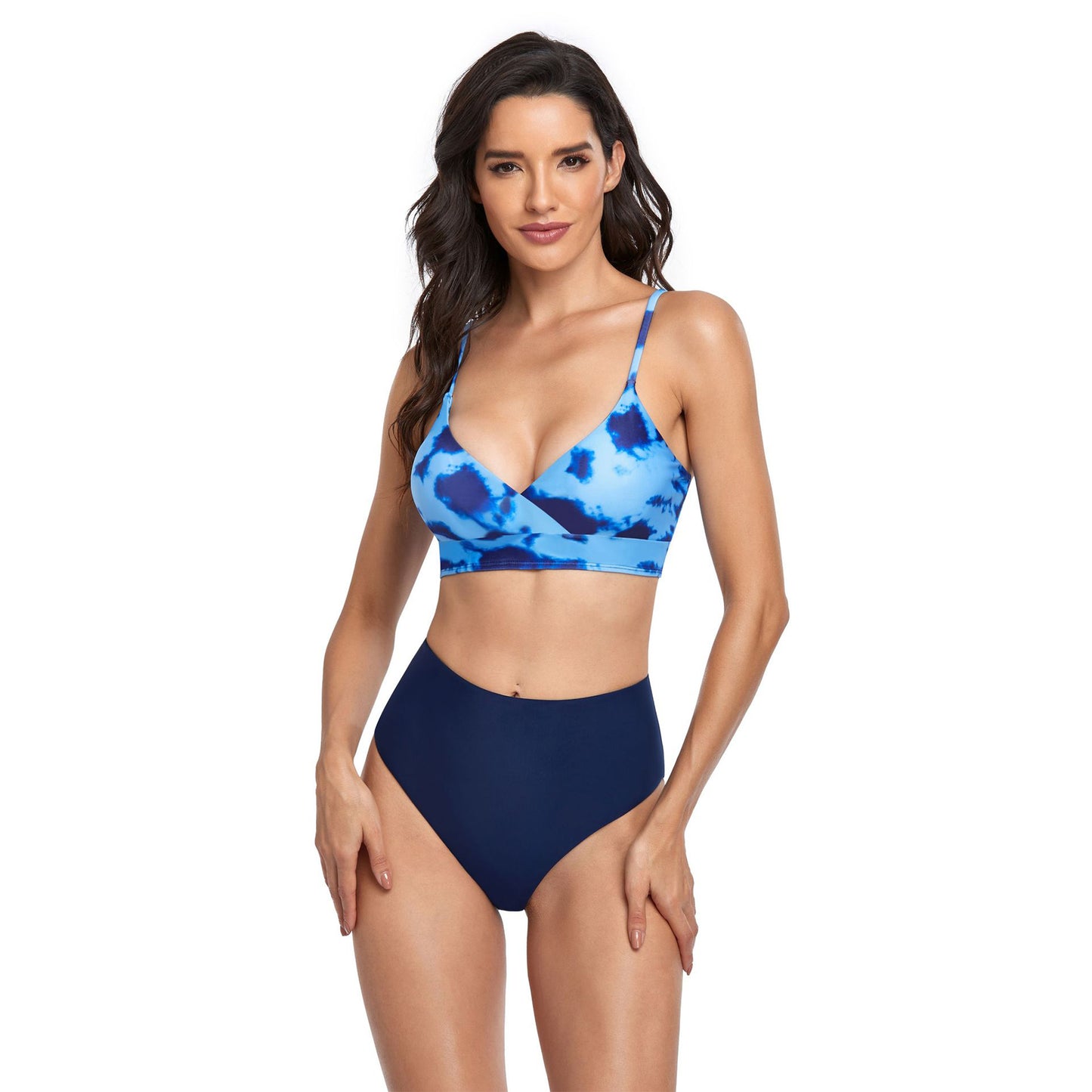 Tie Dye High Rise Split Bikini Swimsuit Set - Quaworth