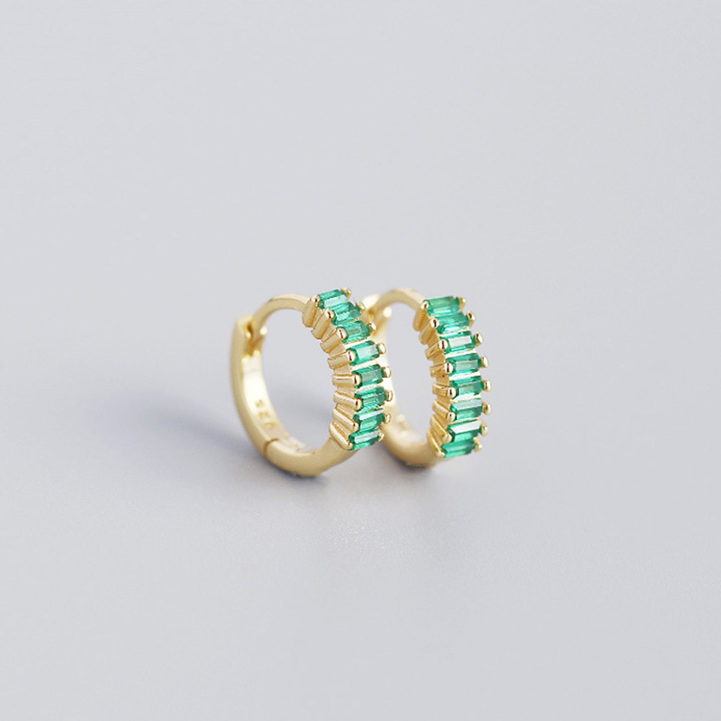 Sterling Silver Zircon Hoop Earrings - Quaworth