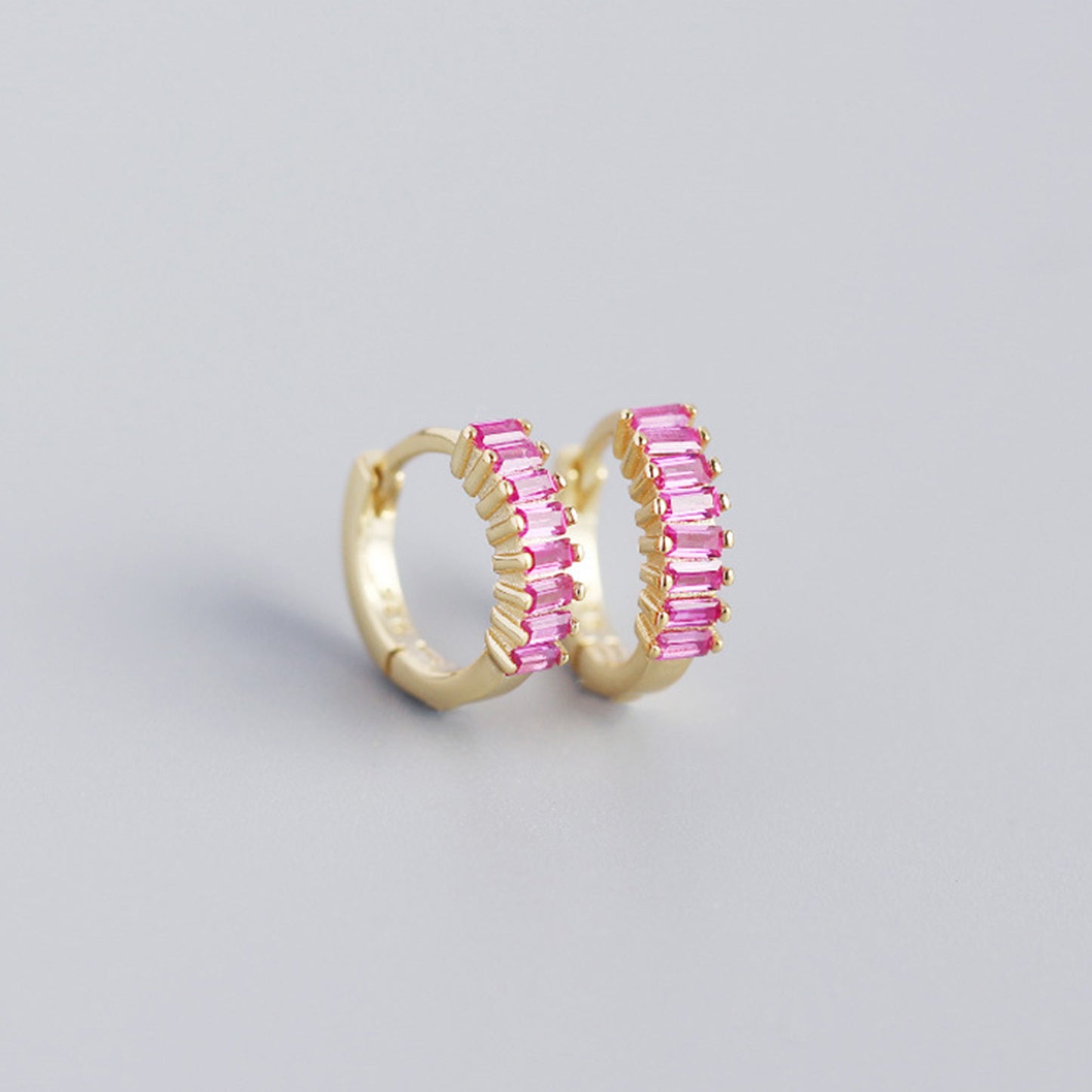 Sterling Silver Zircon Hoop Earrings - Quaworth