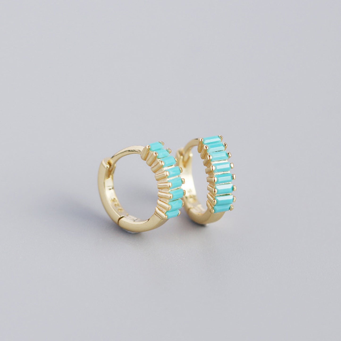 Sterling Silver Zircon Hoop Earrings - Quaworth