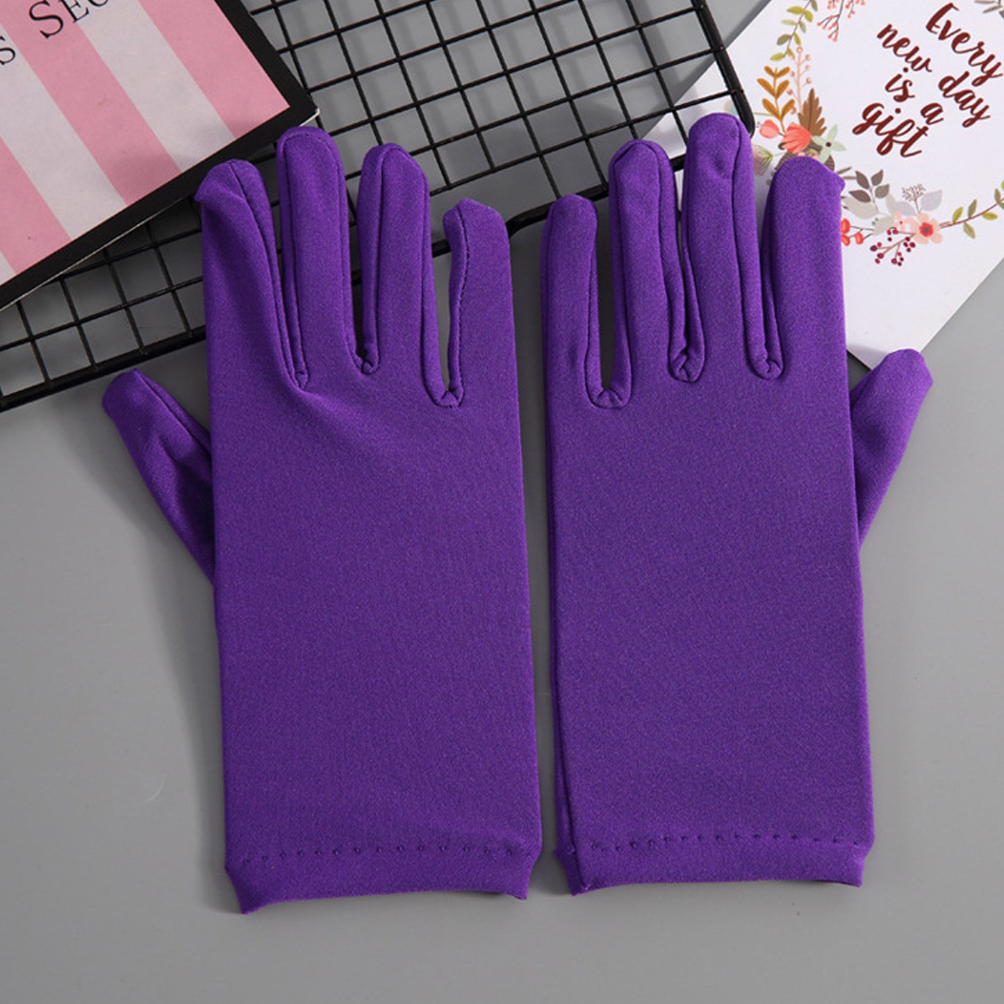 Milk Fiber Solid Color Wrist Gloves - Quaworth