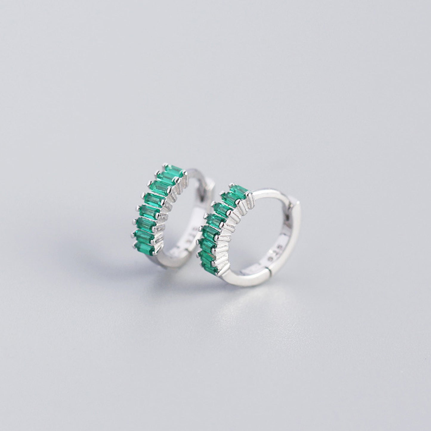 Sterling Silver Zircon Hoop Earrings - Quaworth