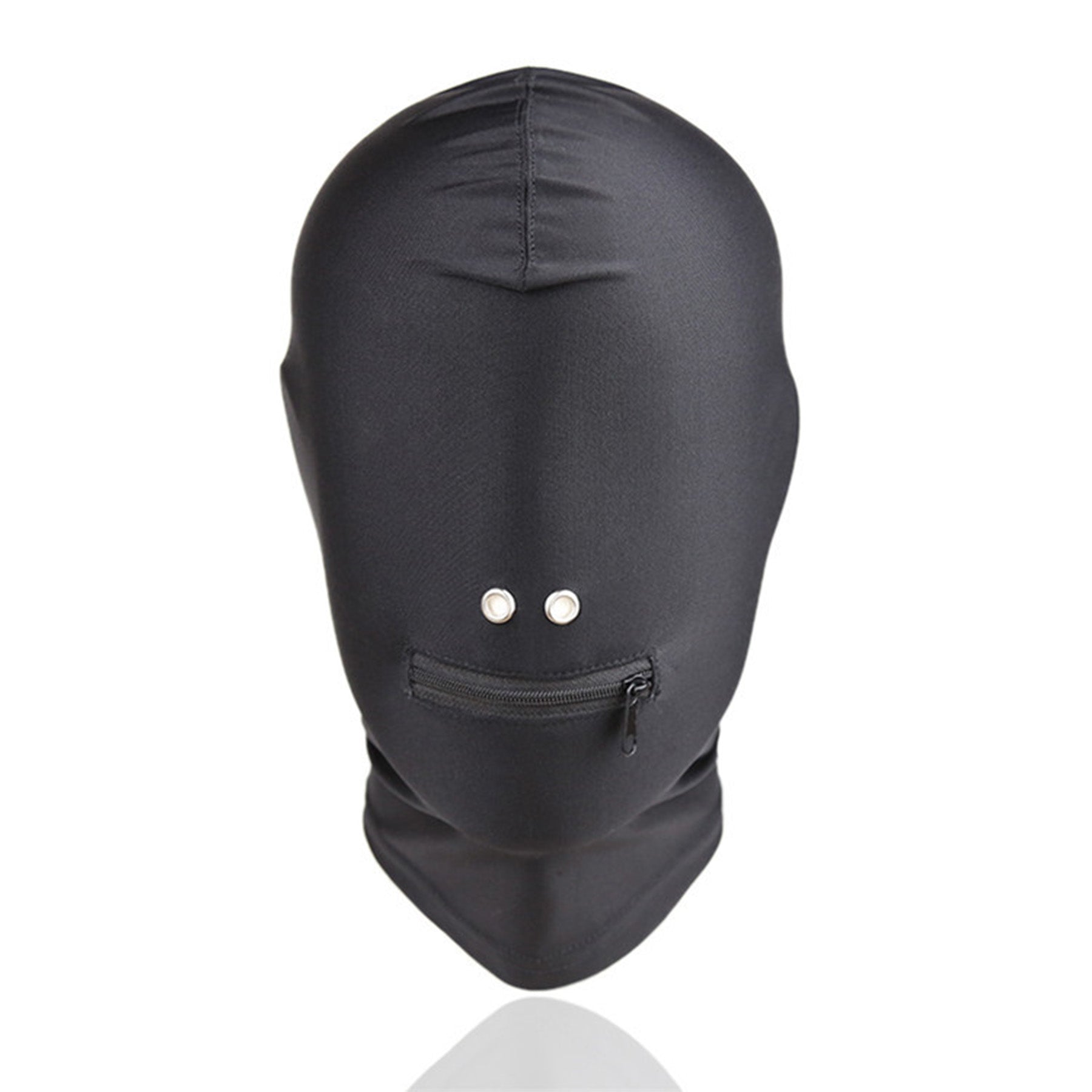 Spandex Solid Color Zipper Mouth Hood Mask - Quaworth