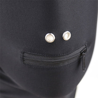 Spandex Solid Color Zipper Mouth Hood Mask - Quaworth
