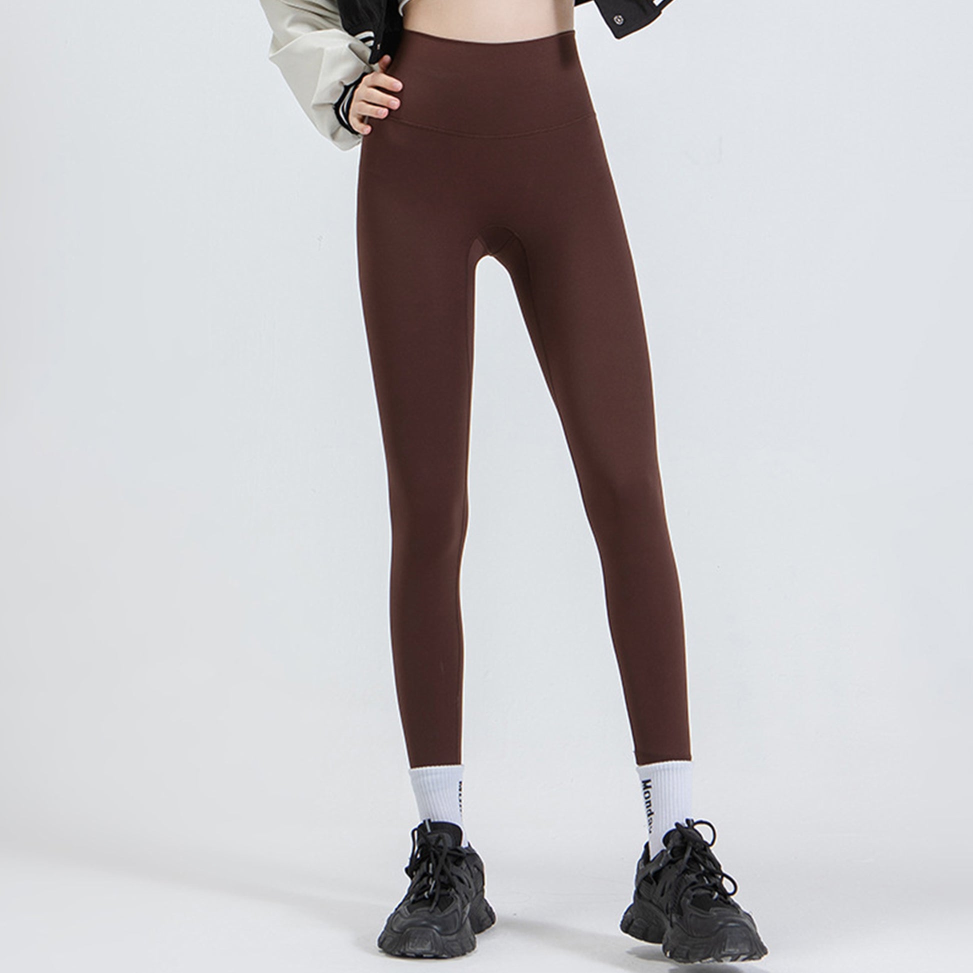 Brown Series High Rise Compression Yoga Sport Legging Pant - Quaworth