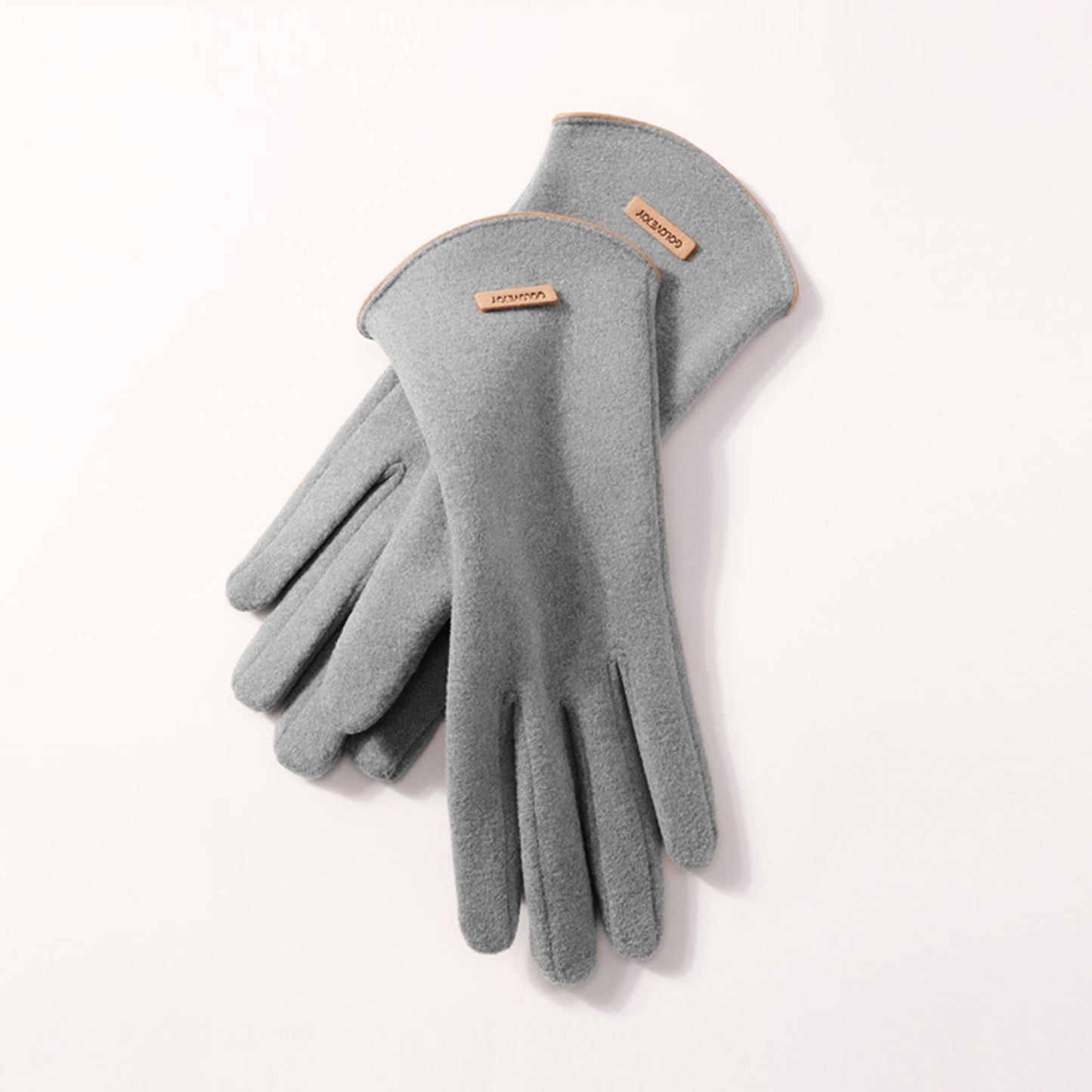 Winter Thermal Dralon Velvet Fleece Lining Flip Finger Wrist Gloves - Quaworth